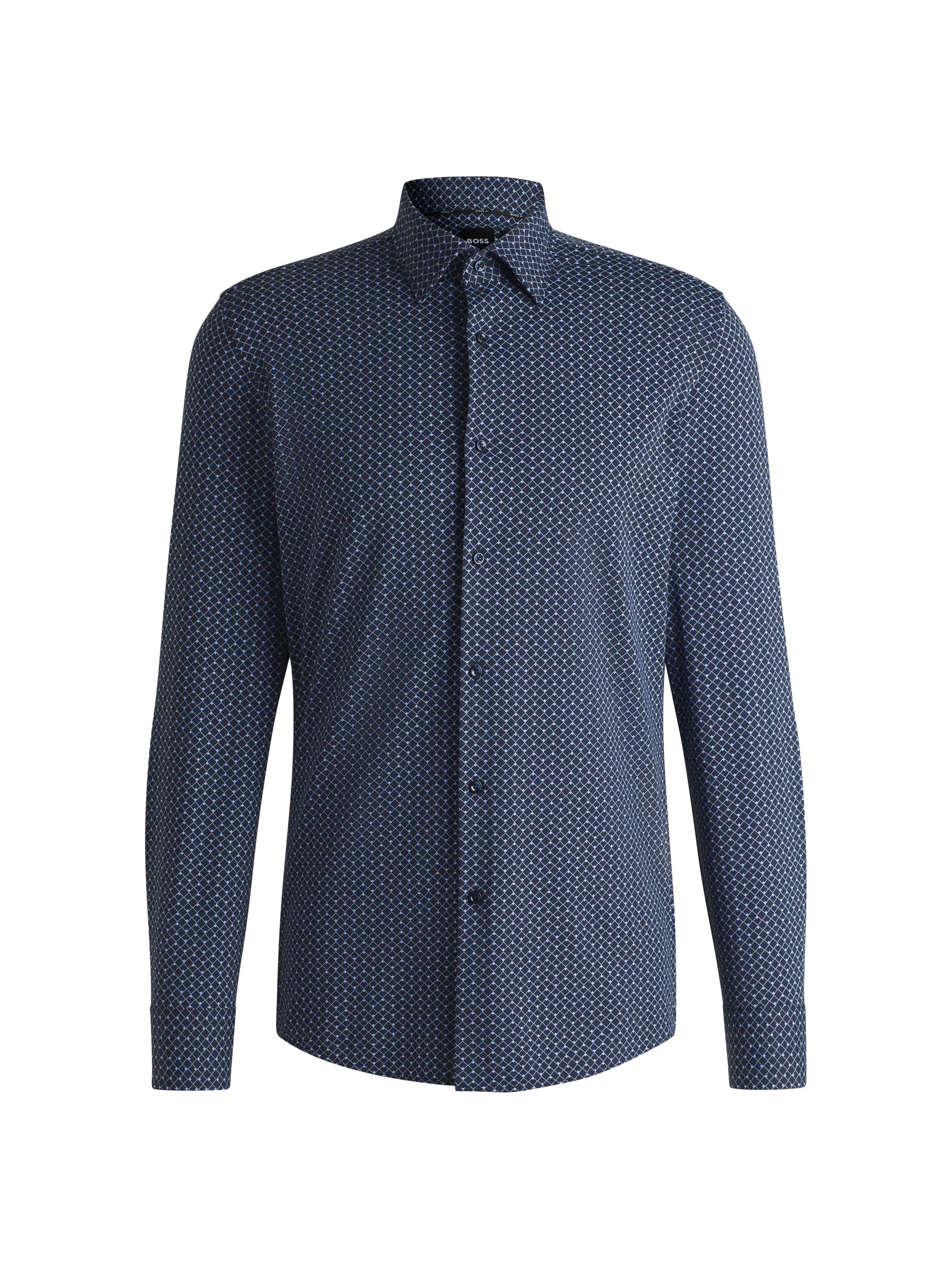 Slim-Fit Shirt Printed Performance-Stretch Material
