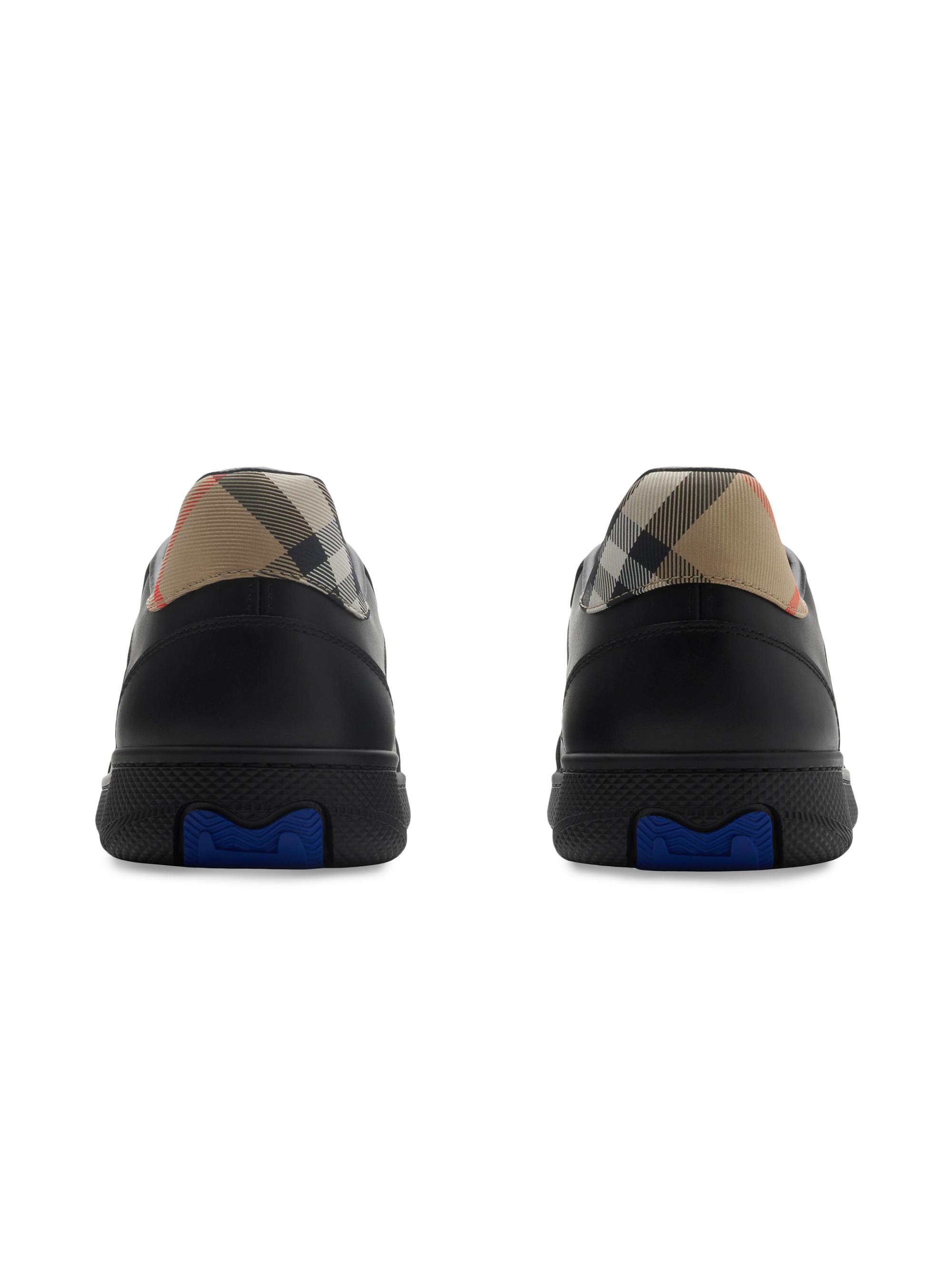 Burberry Terrace Leather & Check Sneakers | Saks Fifth Avenue