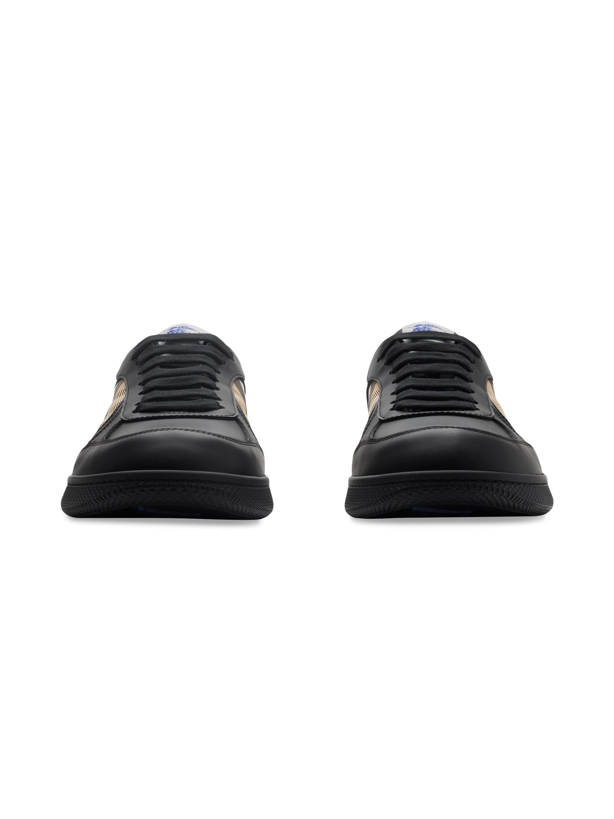 Burberry Terrace Leather & Check Sneakers | Saks Fifth Avenue