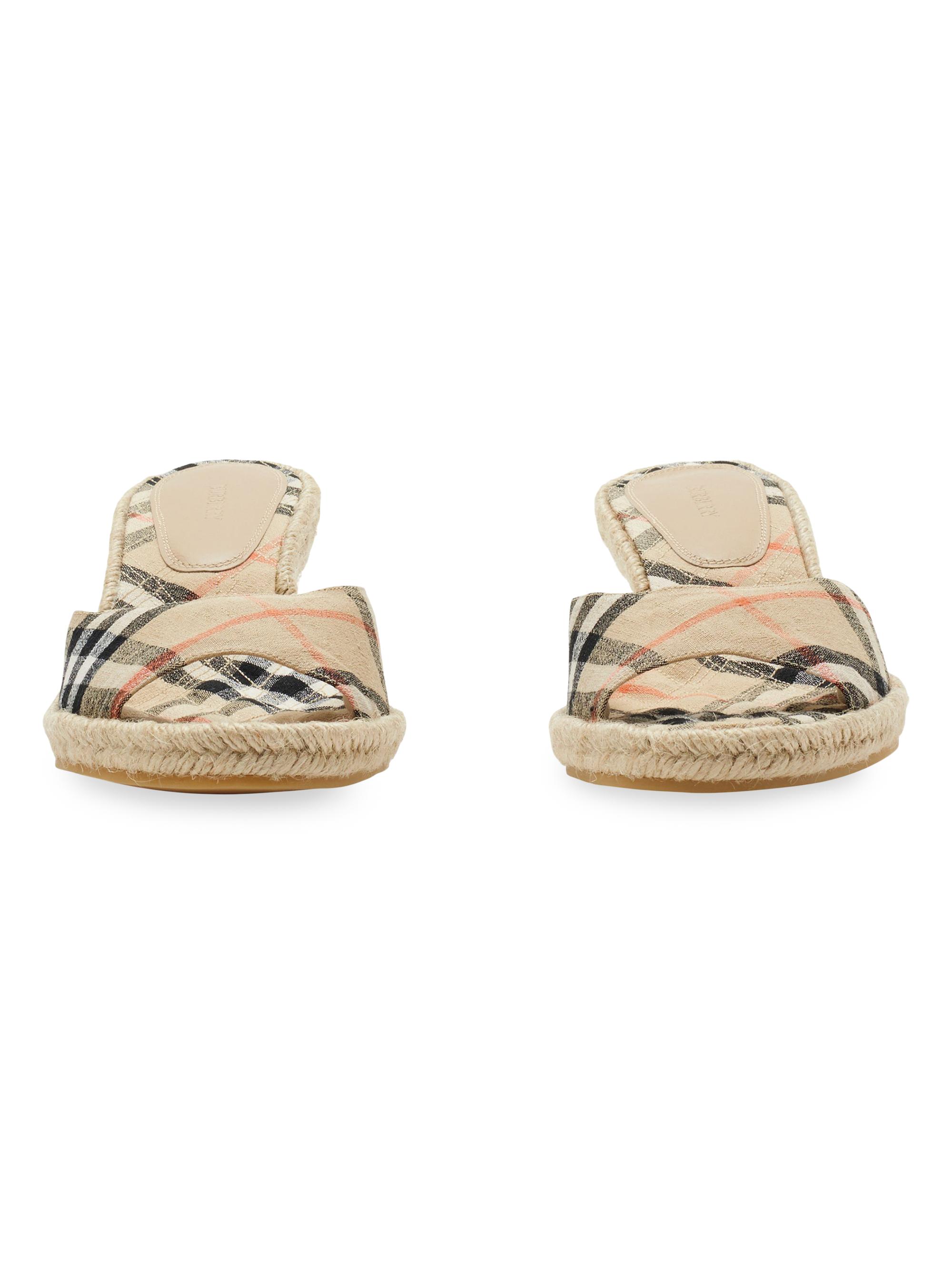 Burberry Mews 65MM Check Espadrille Wedge Sandals | Saks Fifth Avenue