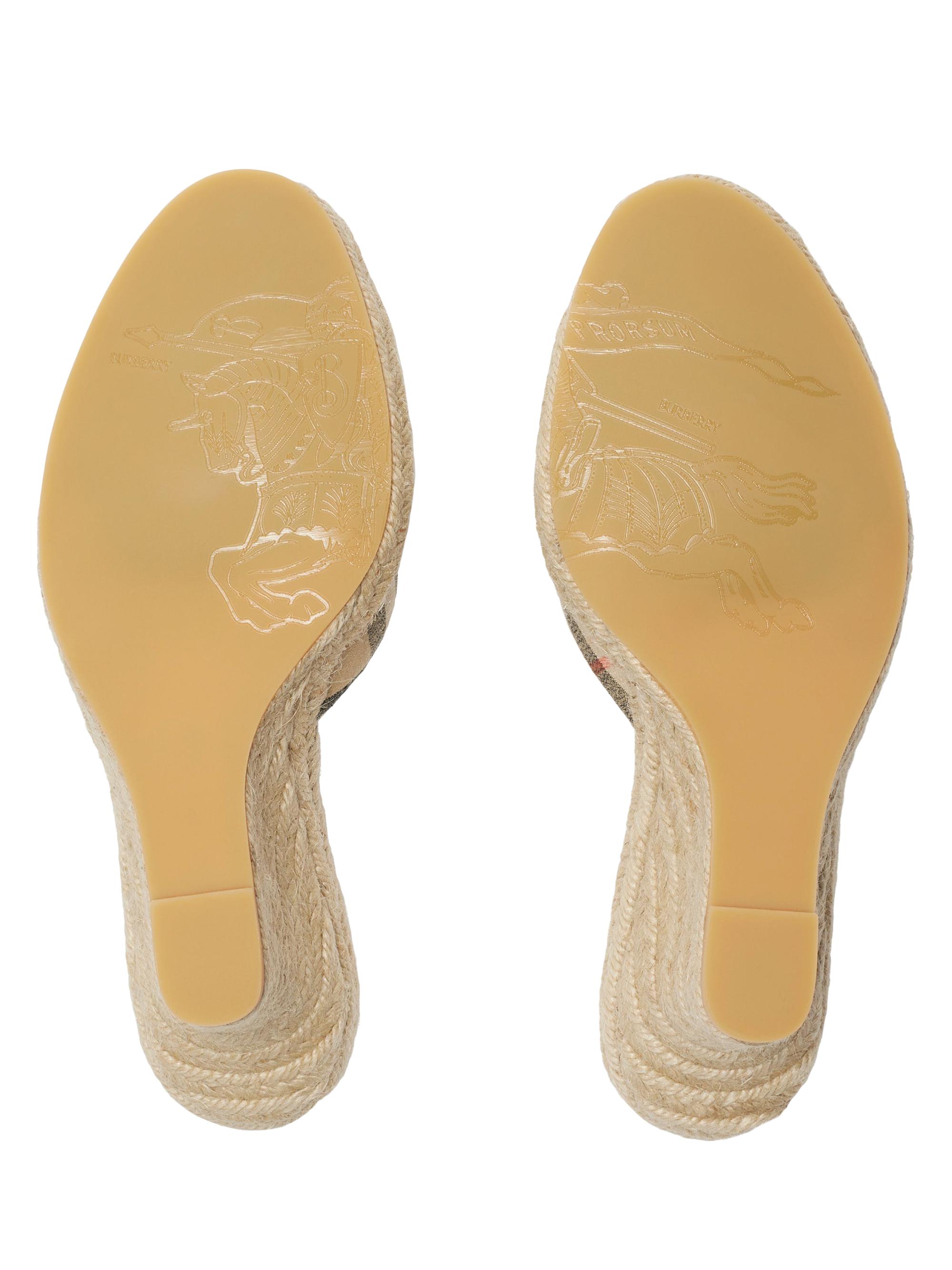 Burberry Mews 65MM Check Espadrille Wedge Sandals | Saks Fifth Avenue