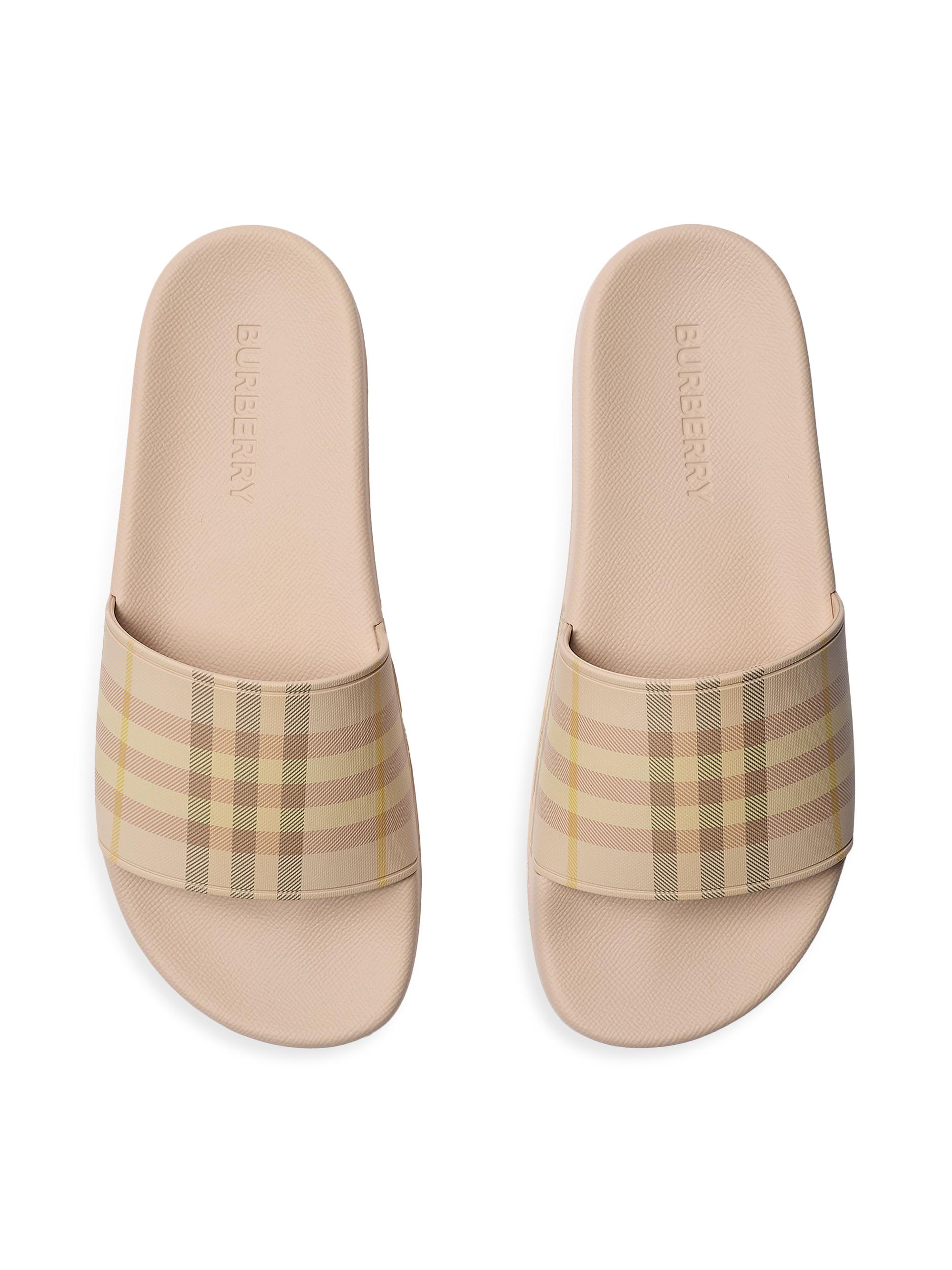 Burberry Furley Check Slide Sandals | Saks Fifth Avenue