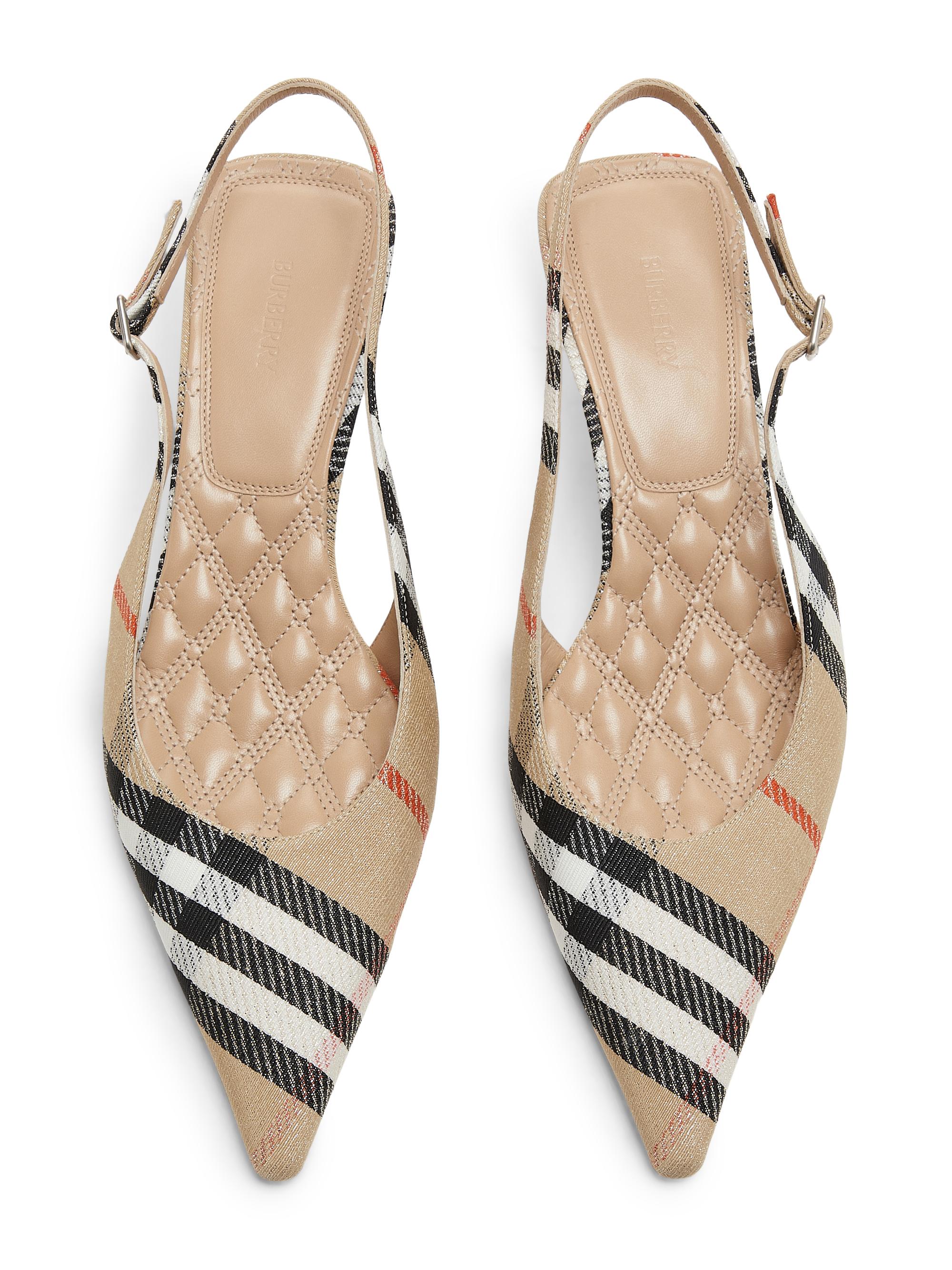 Burberry Check Birdie 55MM Slingback Pumps | Saks Fifth Avenue