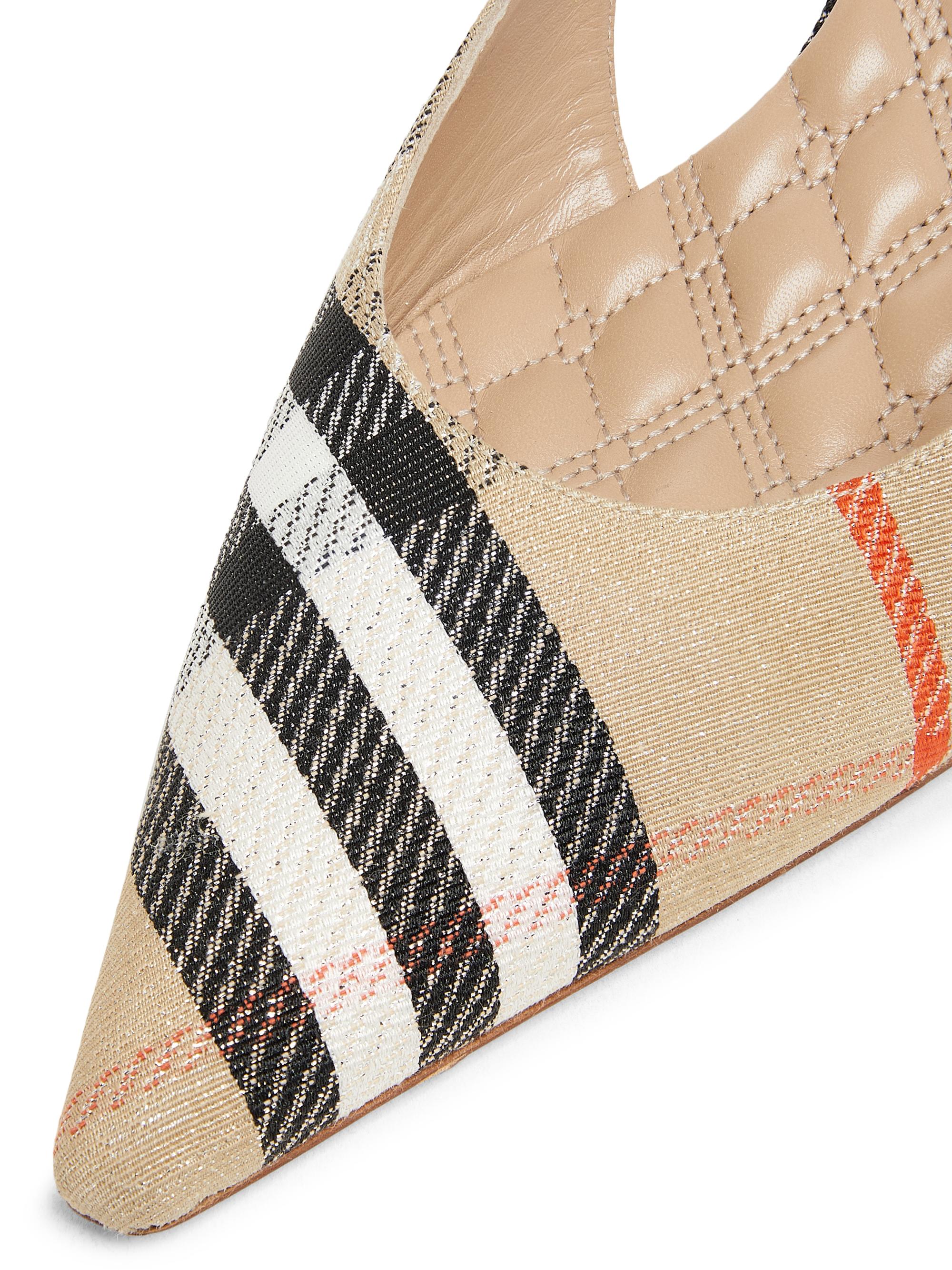 Burberry Check Birdie 55MM Slingback Pumps | Saks Fifth Avenue