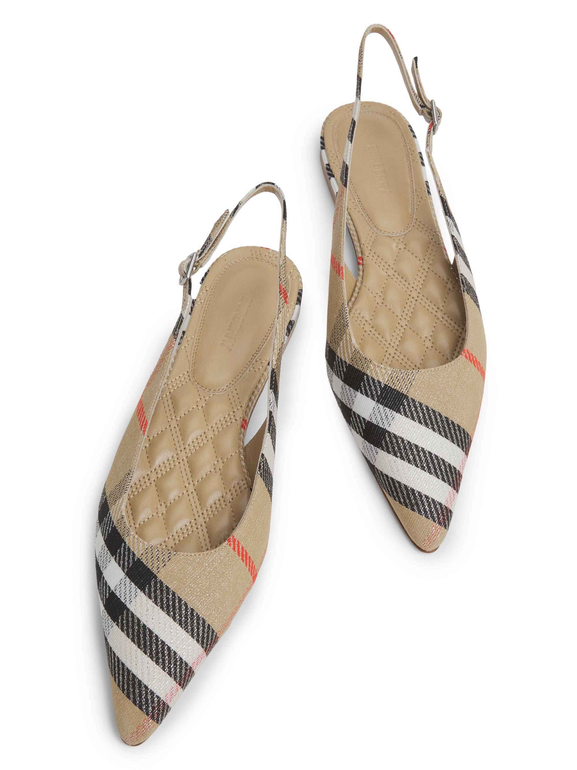 Burberry Birdie Check Slingback Flats | Saks Fifth Avenue