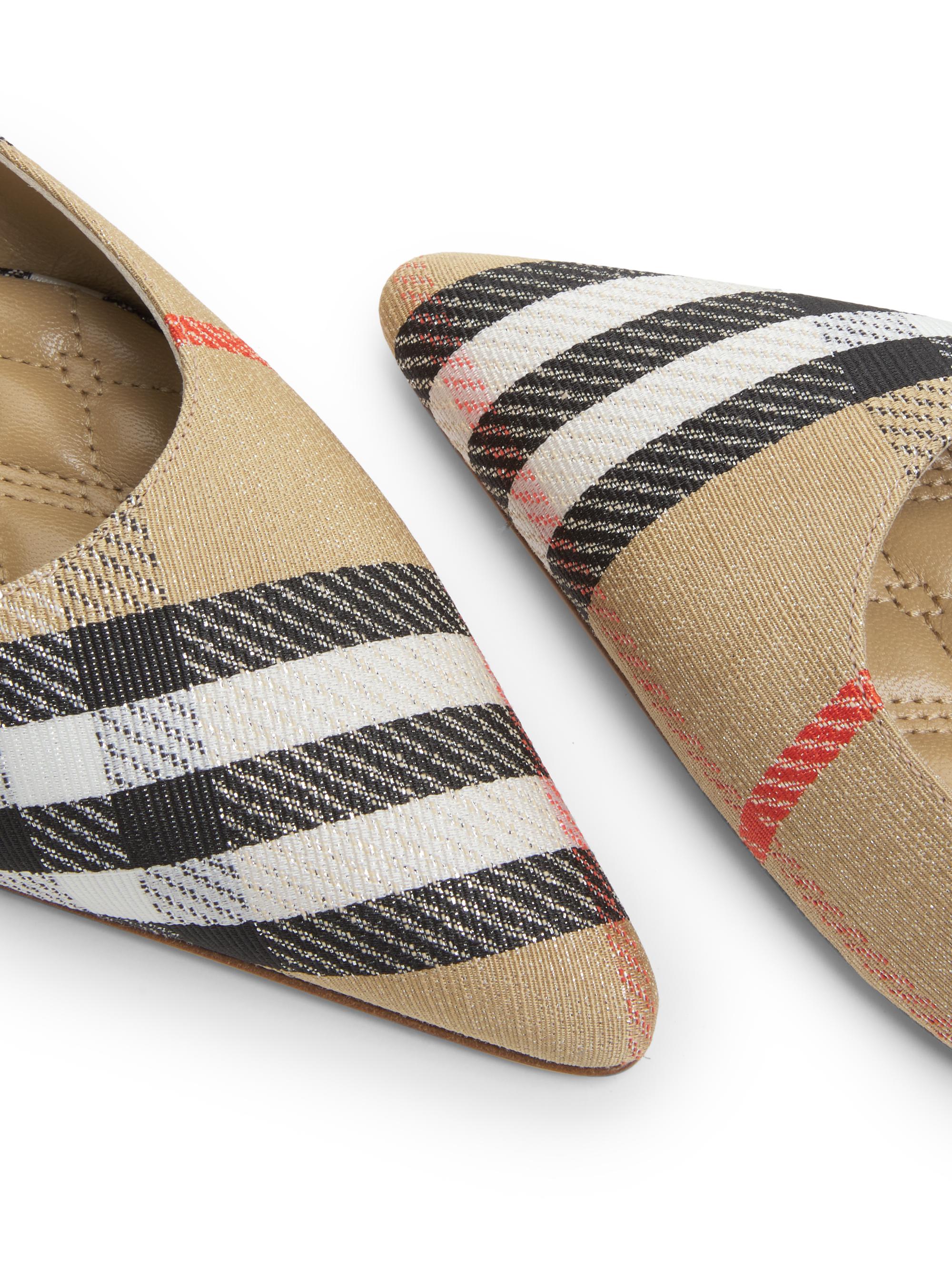 Burberry Birdie Check Slingback Flats | Saks Fifth Avenue
