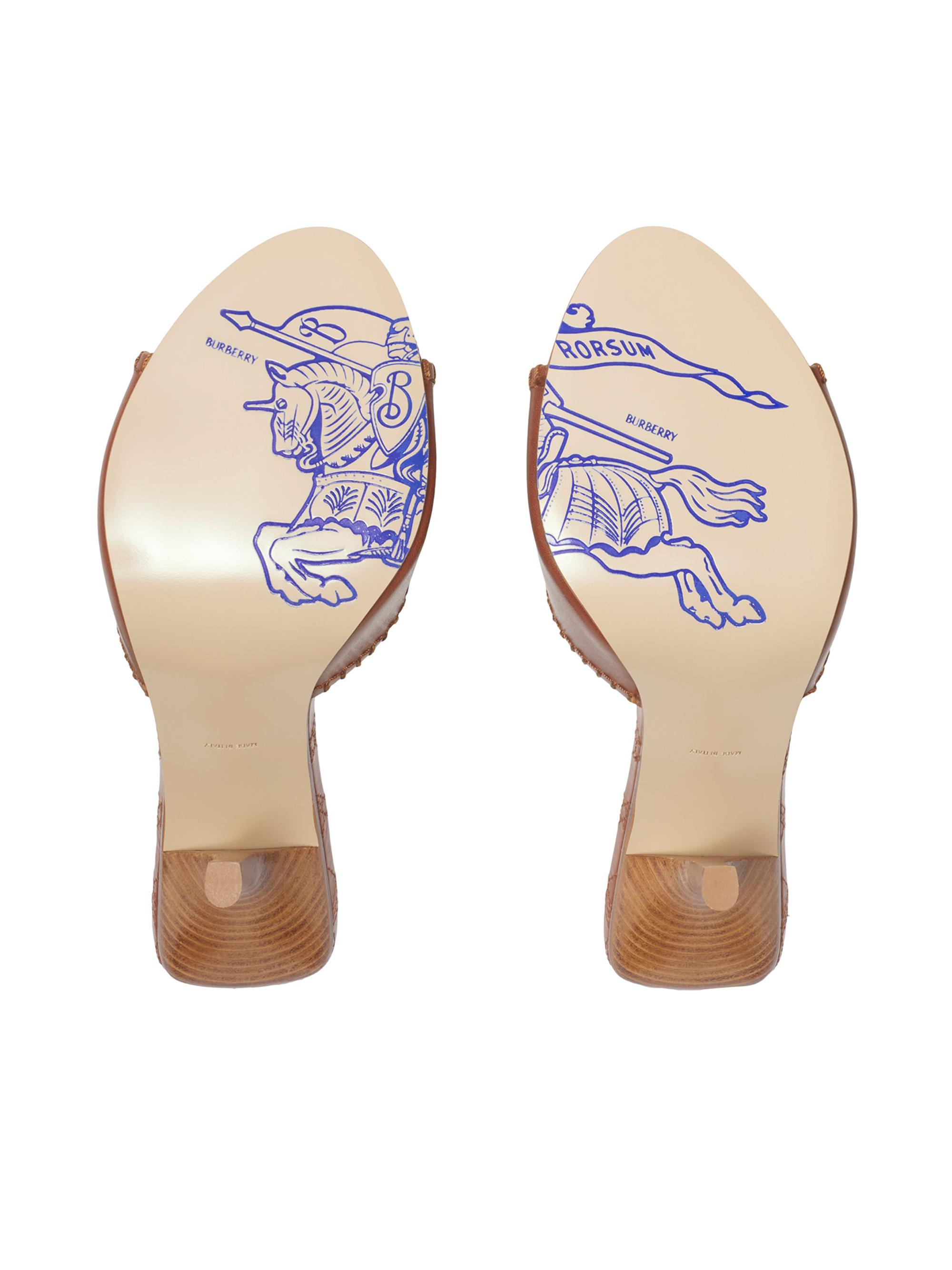 Burberry Cabana Leather 90MM Stiletto Mules | Saks Fifth Avenue