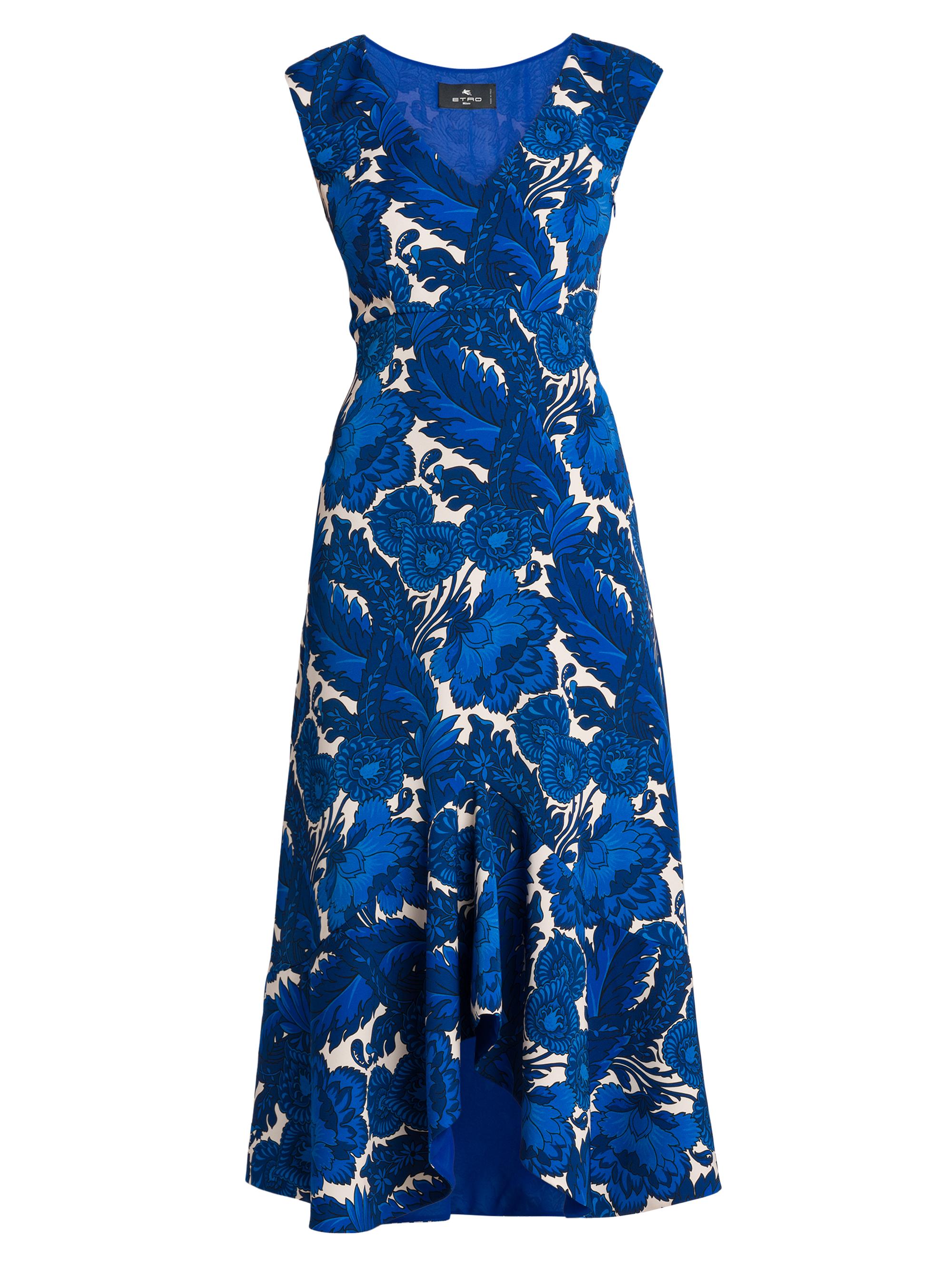 Etro Women's Floral Floral Cap-Sleeve Midi-Dress - Printed Azure Base