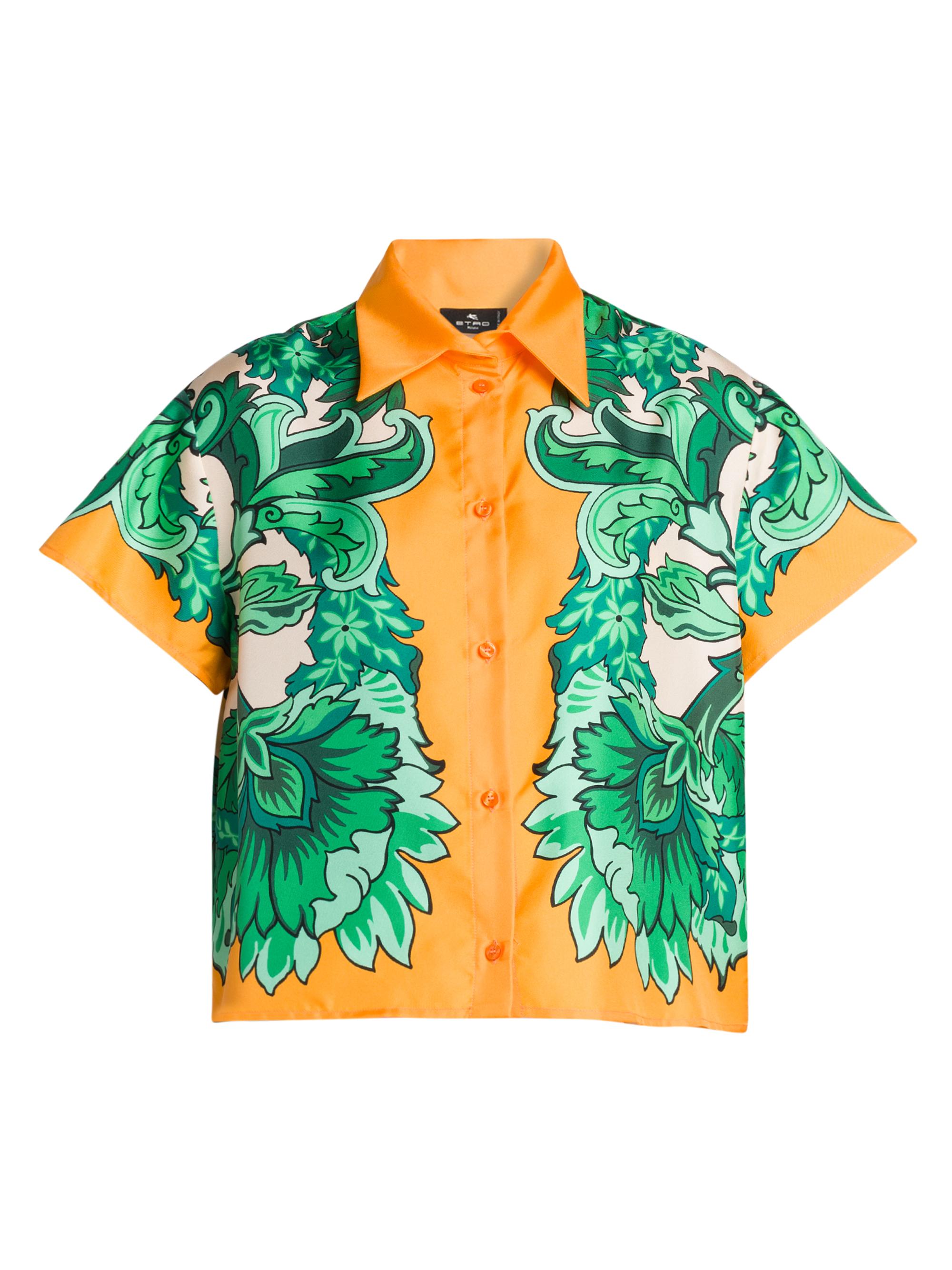 Etro Women's Floral Silk Short-Sleeve Blouse - Stampa Bianco