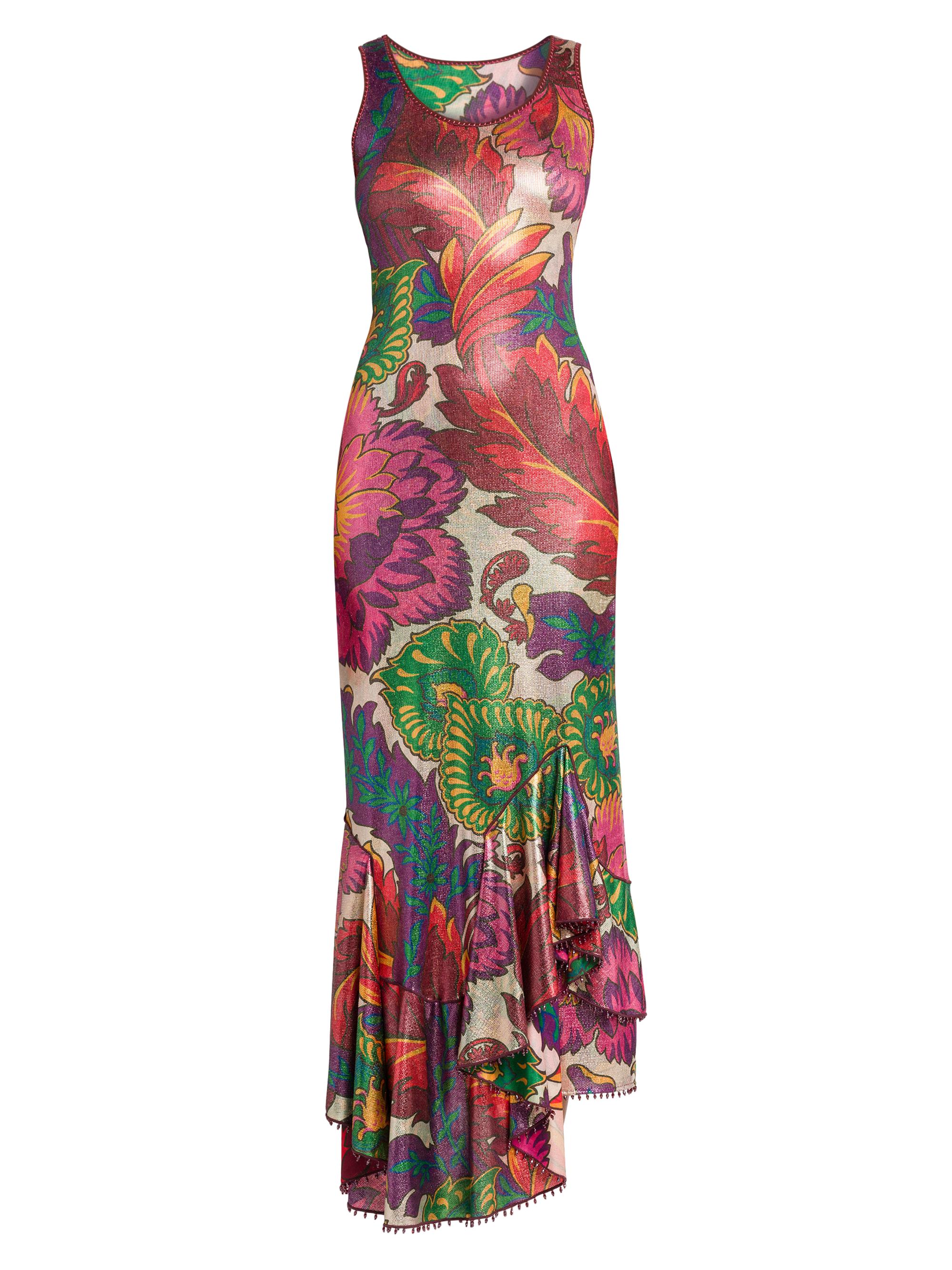 Etro Women's Agave Ruffled Floral Cut-Out Maxi Dress - Stampa Bianco