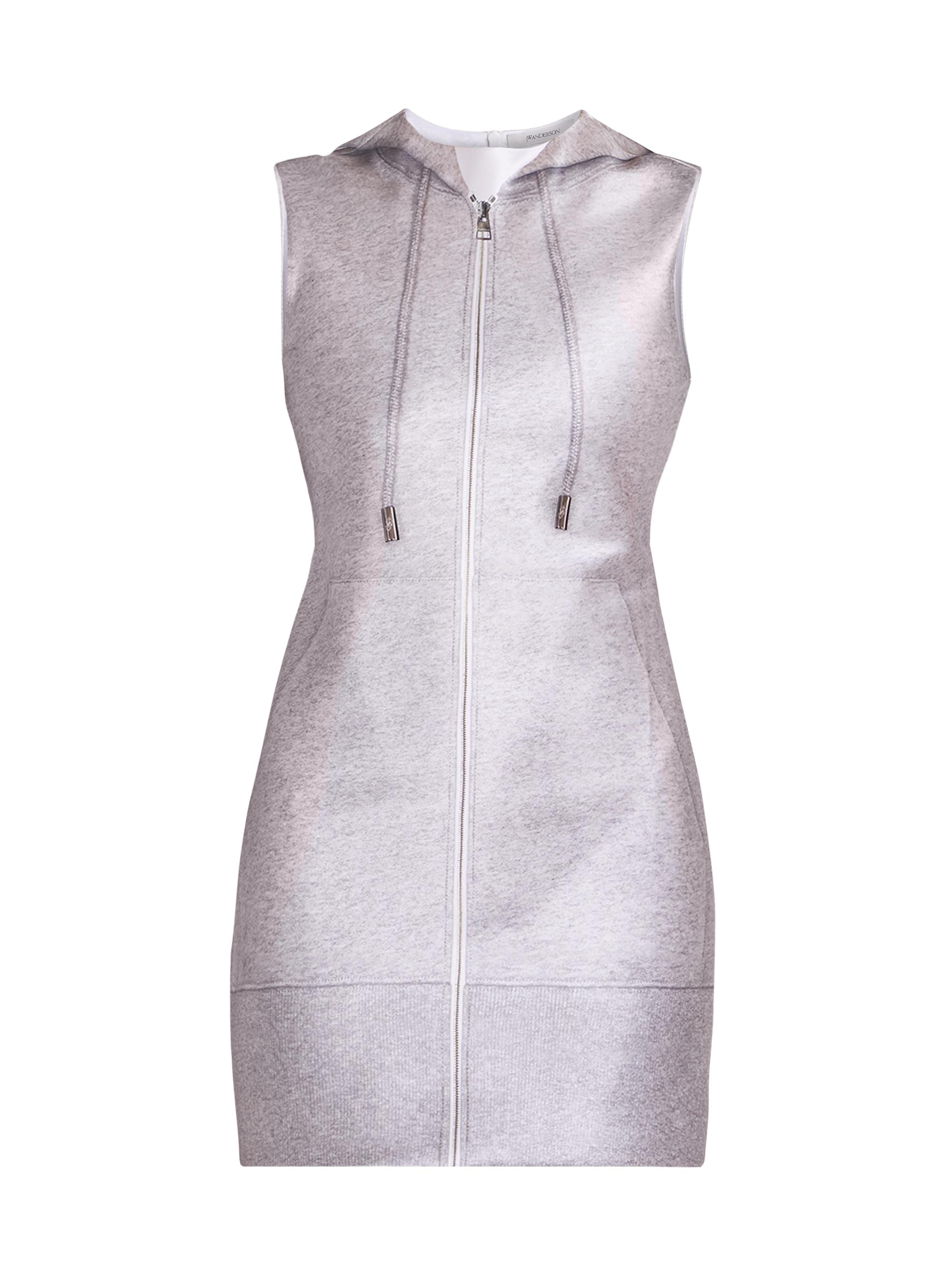 JW Anderson Women's Hooded Sheath Minidress - Grey Melange