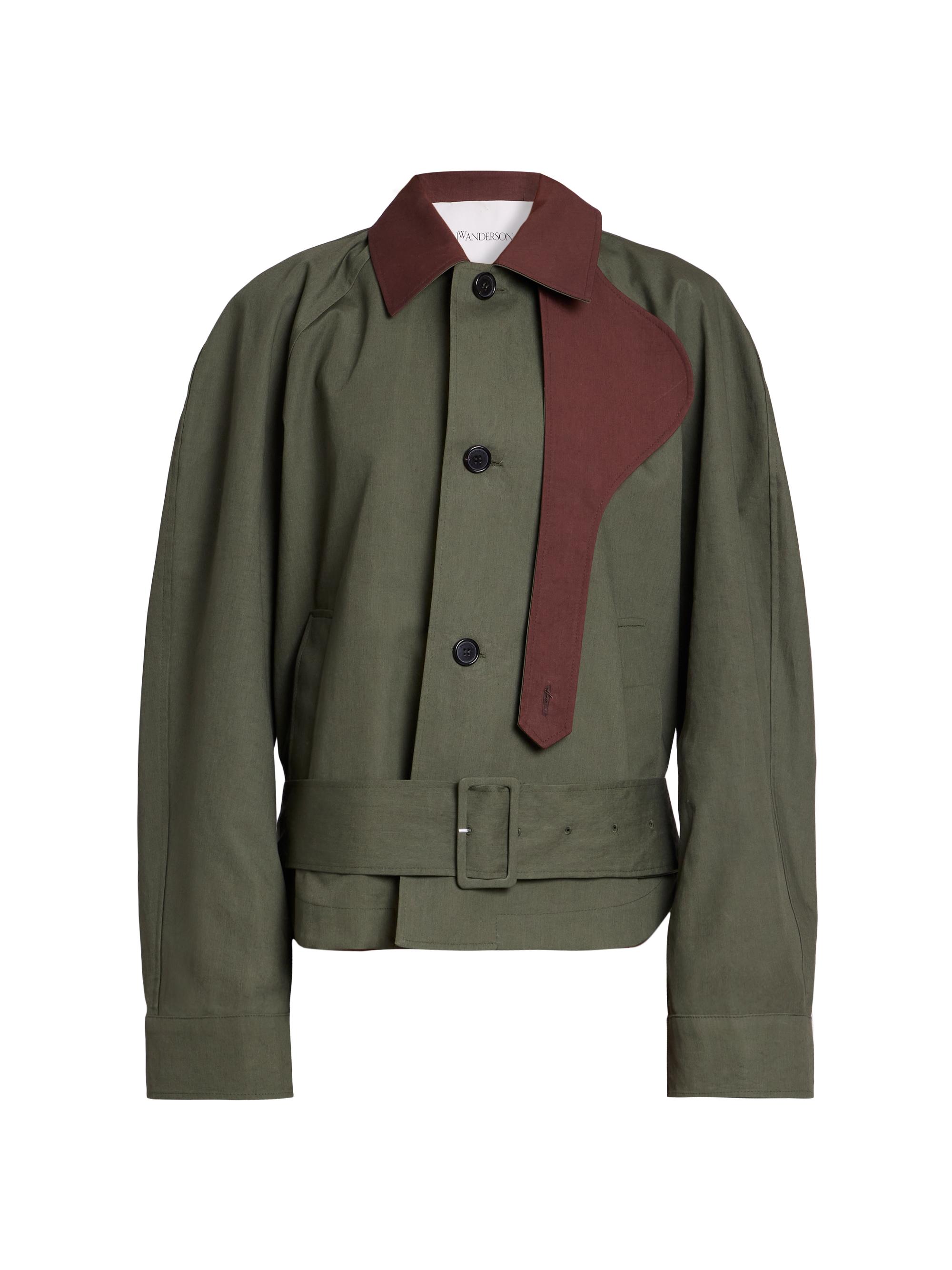 JW Anderson Women's Cotton Belted Blouson Jacket - Khaki Chestnut
