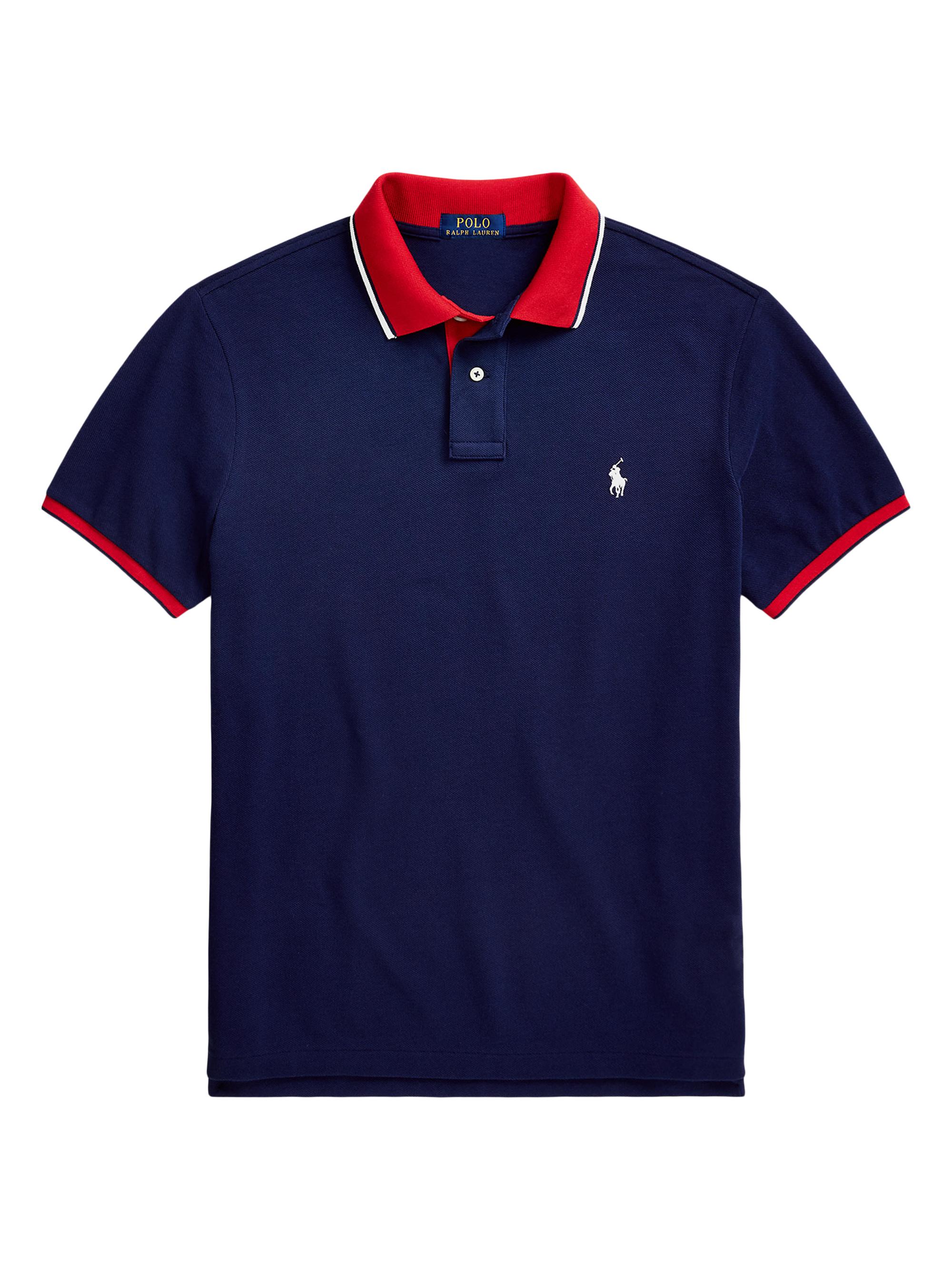 Polo Ralph Lauren Men's Classic-Fit Mesh Polo Shirt - Newport Navy Red