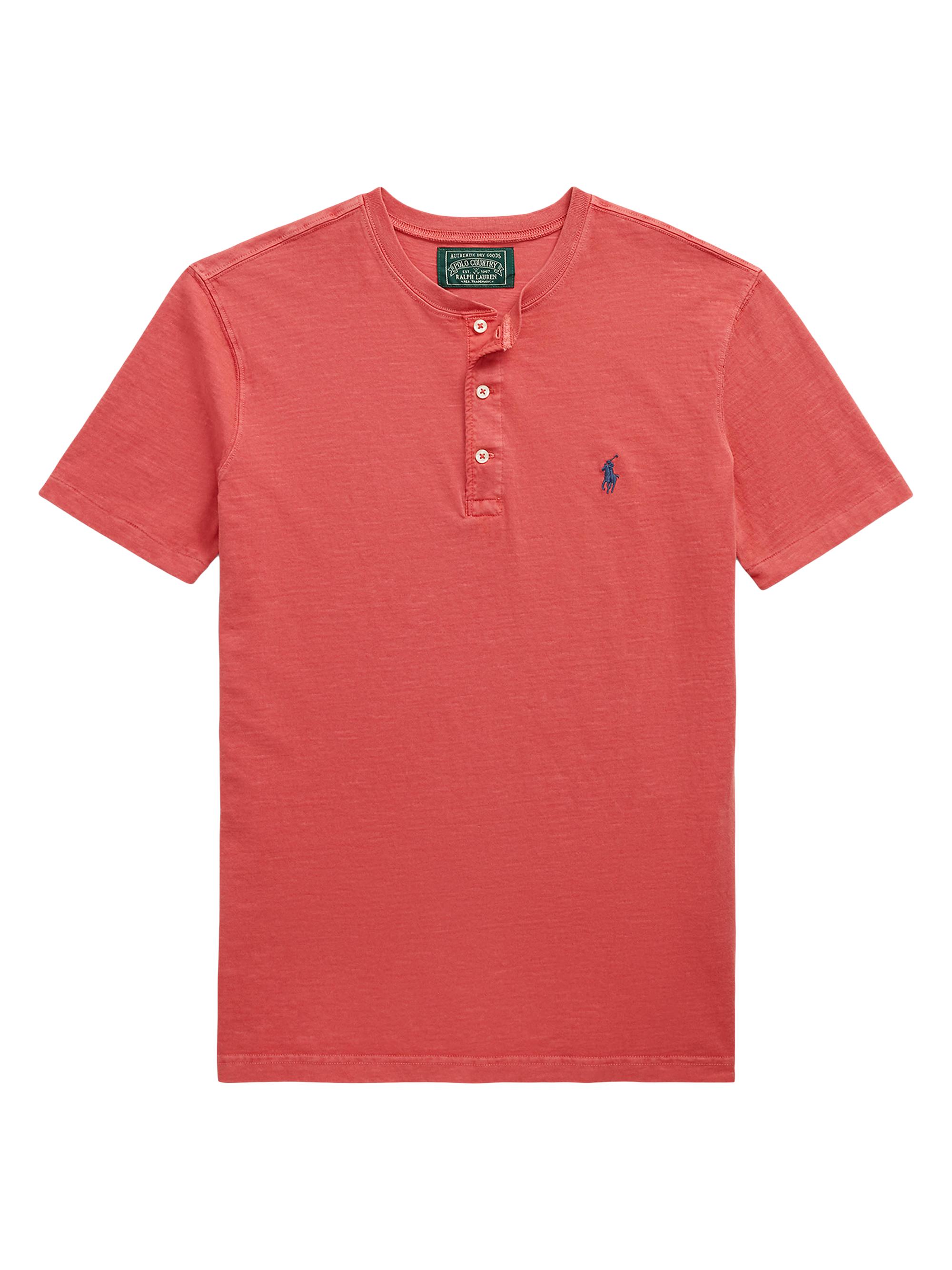 Polo Ralph Lauren Men's Slub Jersey Short-Sleeve Henley Shirt - Spring Red