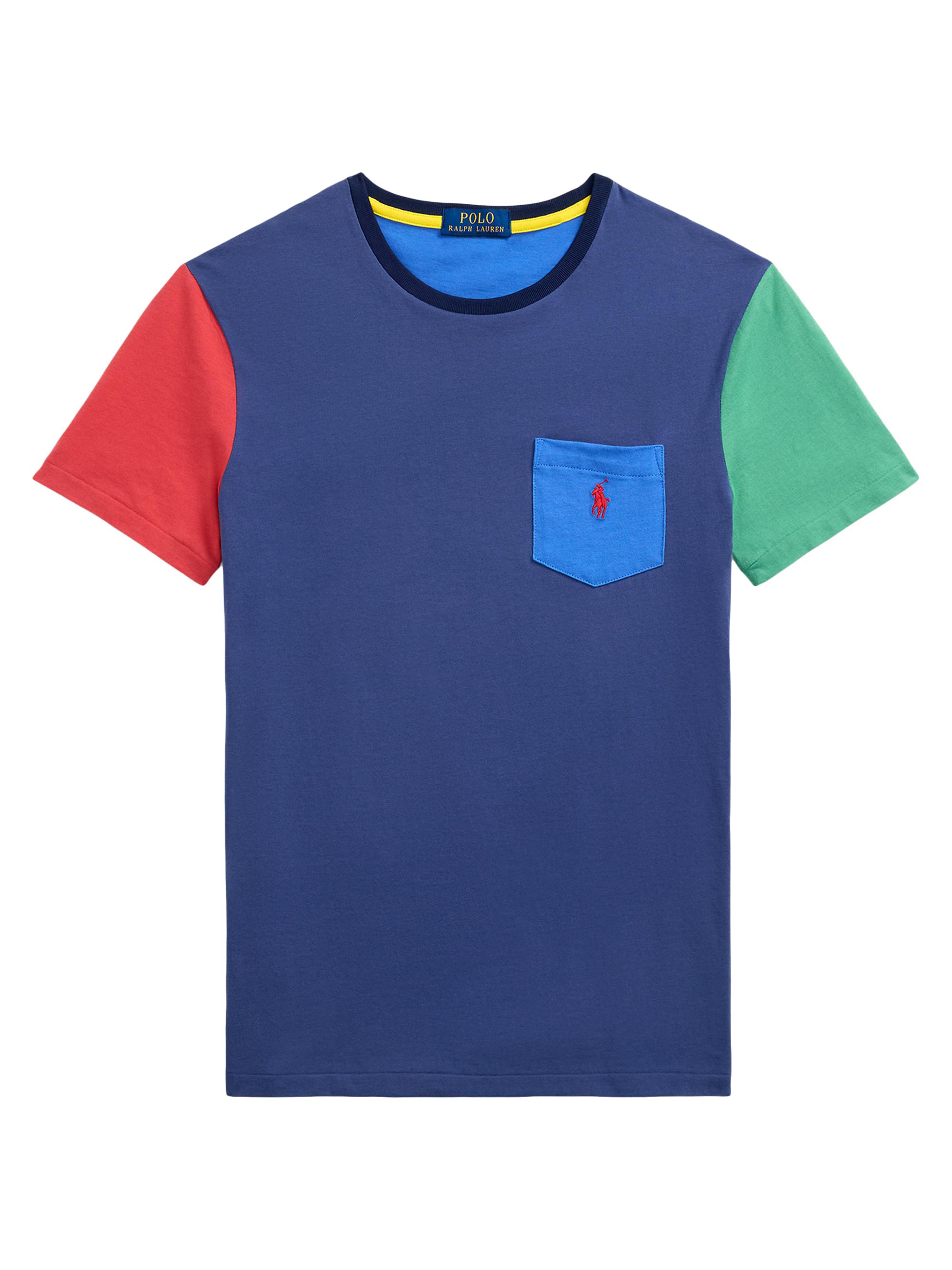 Polo Ralph Lauren Men's Slim-Fit Jersey Pocket T-Shirt - Light Navy Multi