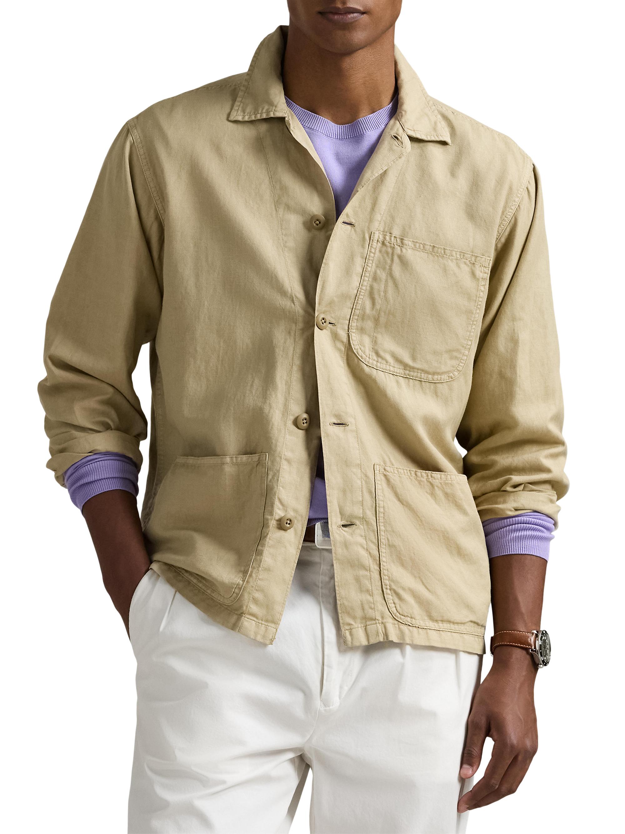 Polo Ralph Lauren Logo-Embroidered Linen-Cotton Overshirt | Saks