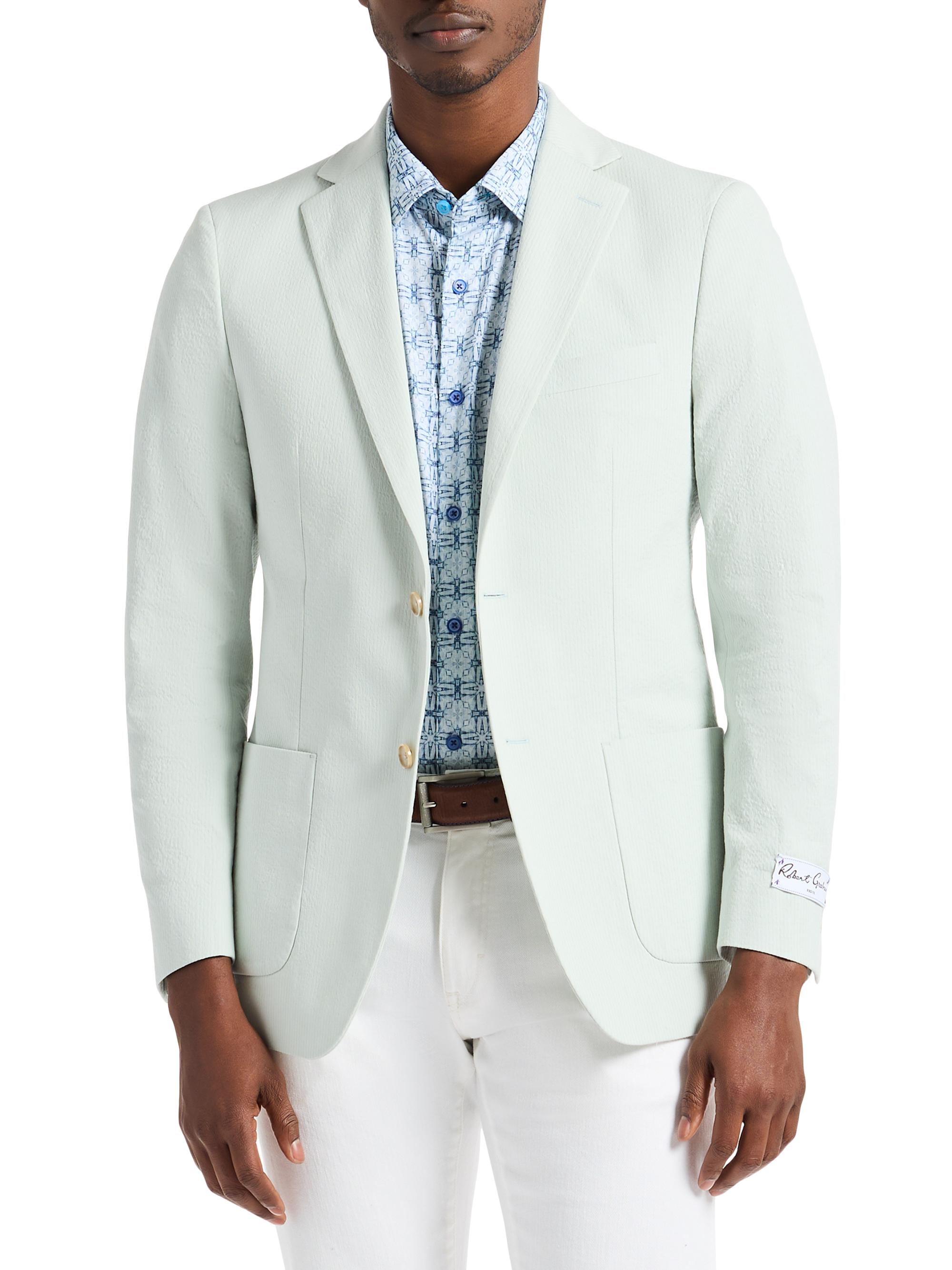 Robert Graham Men's Rayburn Stretch-Cotton Single-Breasted Blazer - Blue