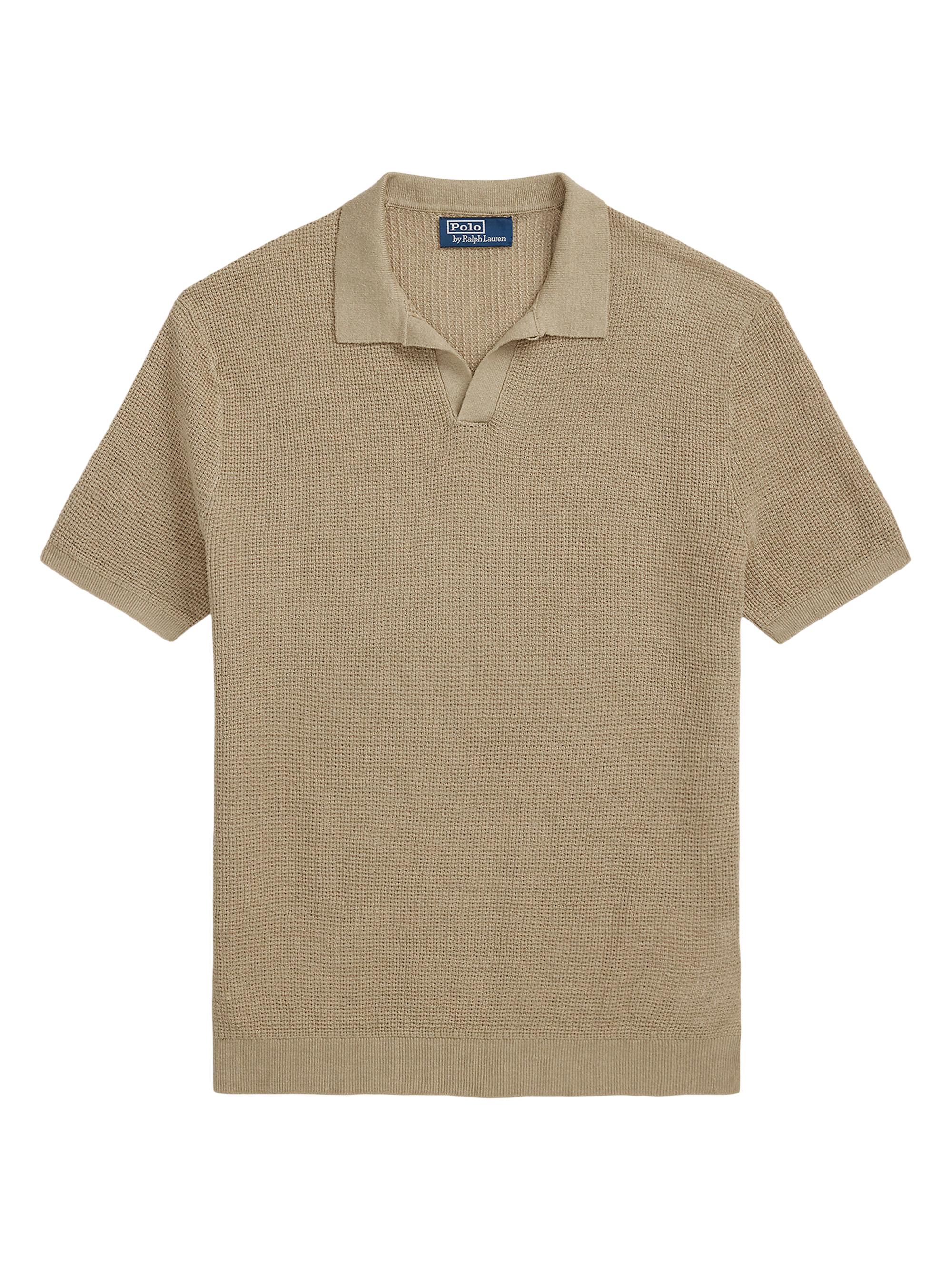 Polo Ralph Lauren Men's Mesh-Knit Linen Short-Sleeve Sweater - Surrey Tan