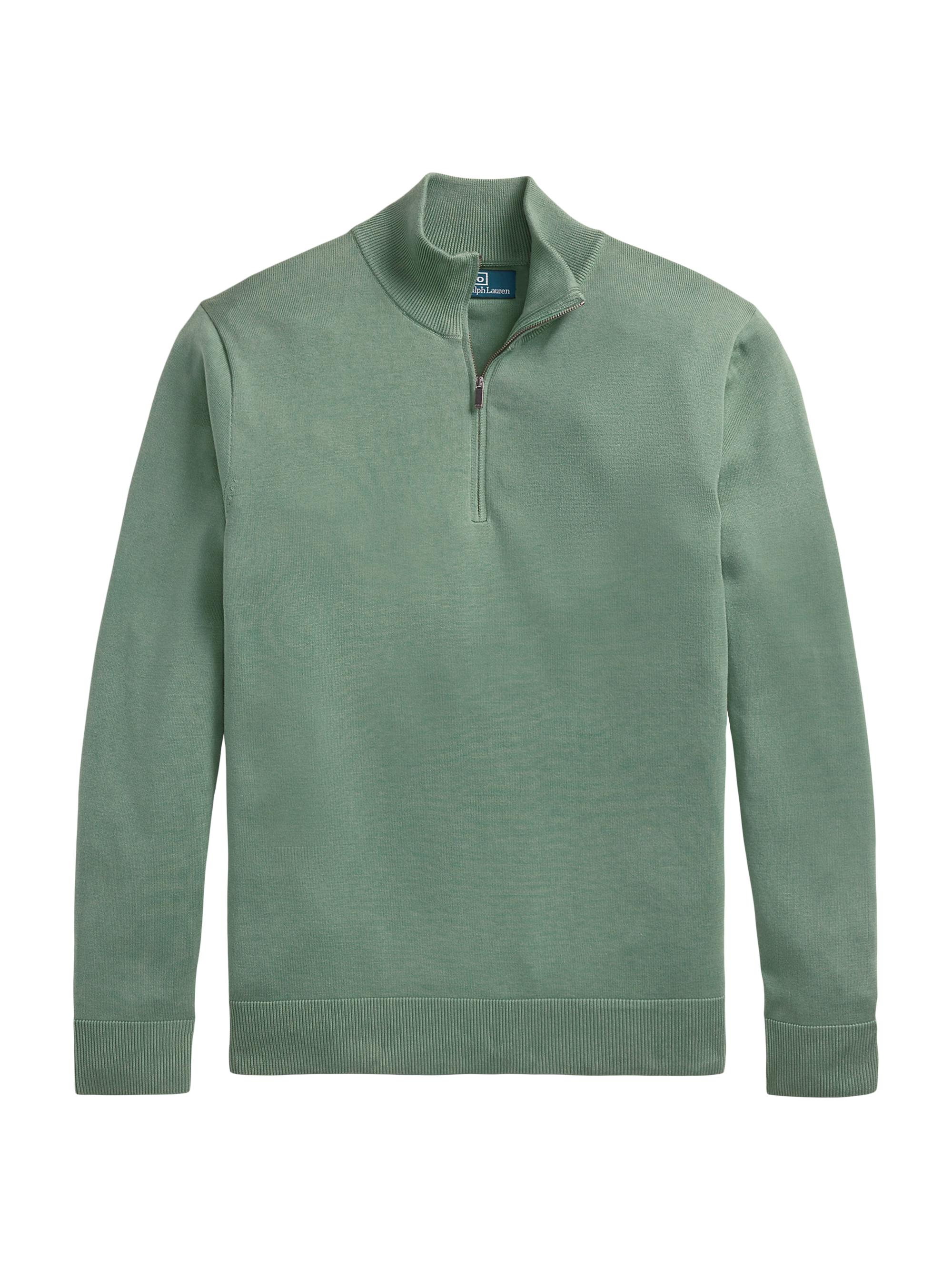 Polo Ralph Lauren Mesh-Knit Cotton Quarter-Zip Sweater | Saks