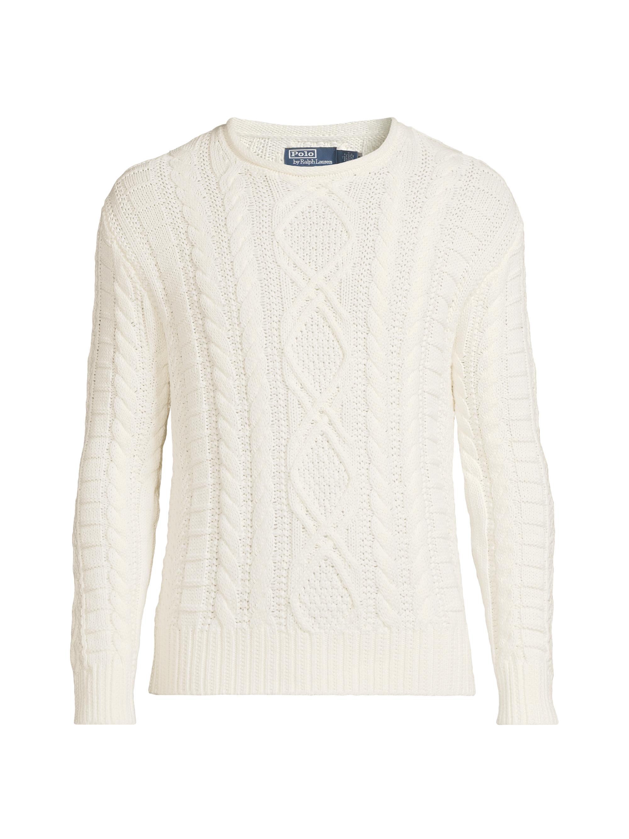 Polo Ralph Lauren Men's Aran-Knit Cotton Rollneck Sweater - Deckwash White