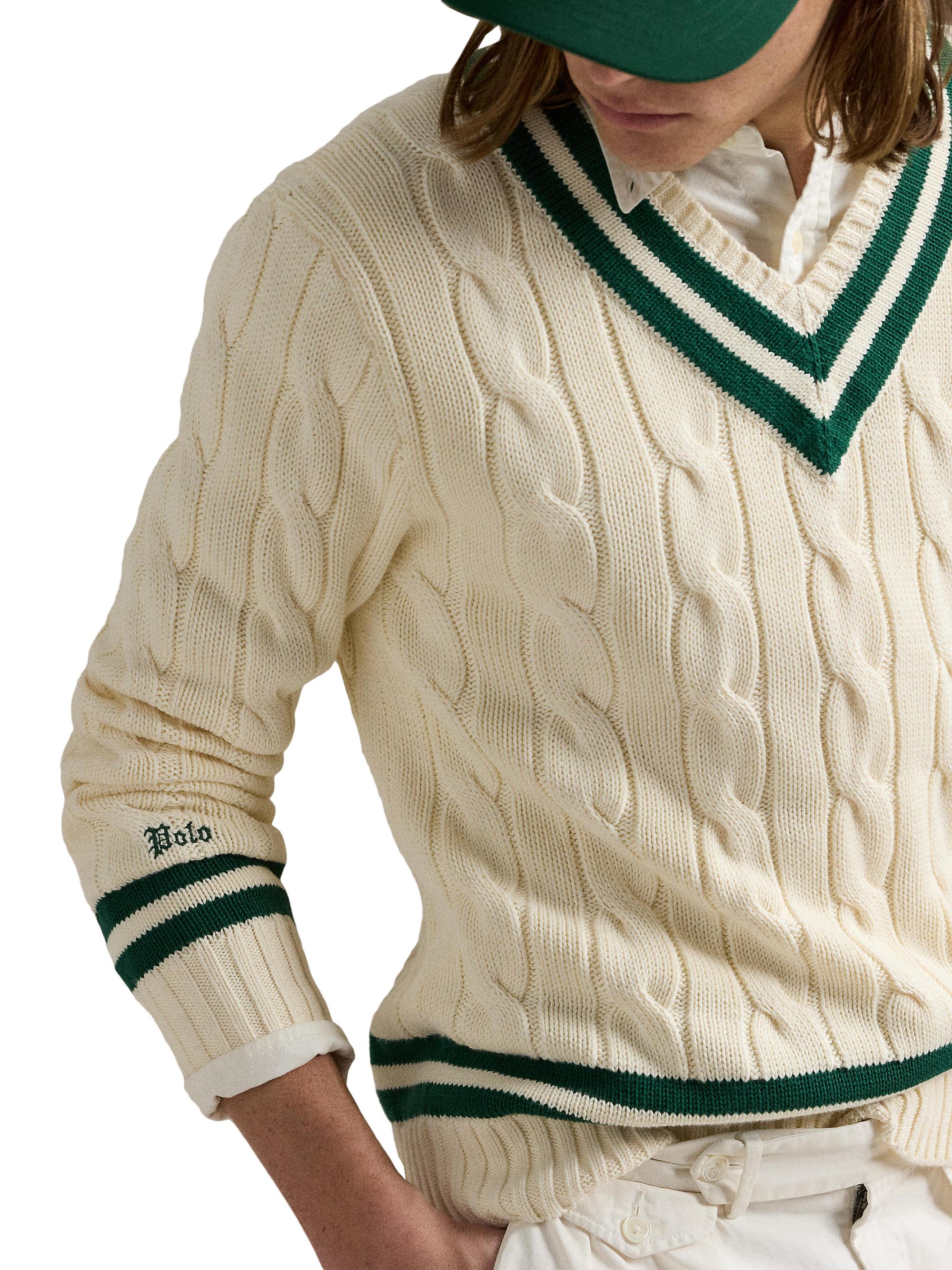 Polo Ralph Lauren Cricket Striped Wool V-Neck Sweater | Saks Fifth