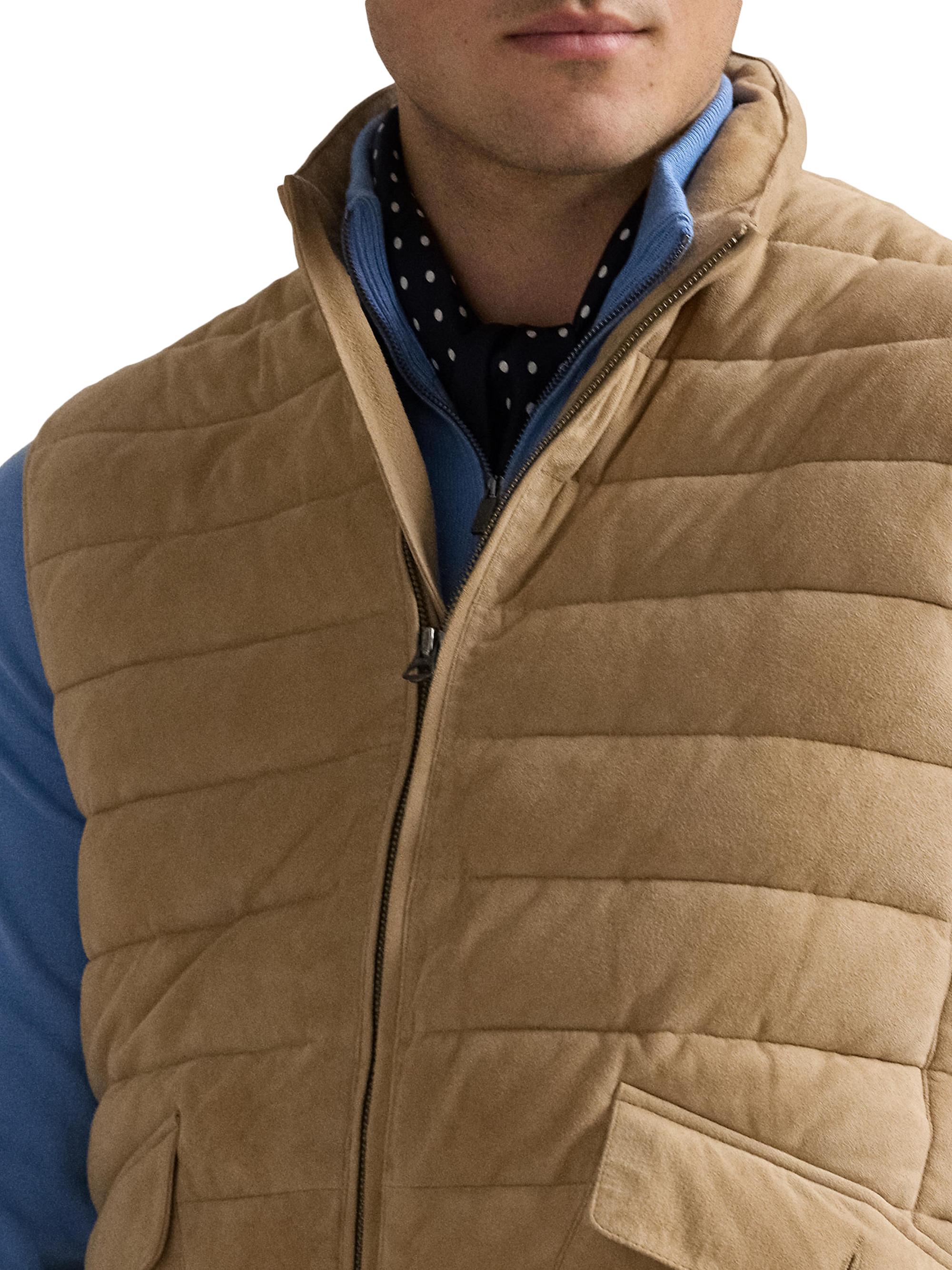 Polo Ralph Lauren Quilted Suede Vest | Saks Fifth Avenue