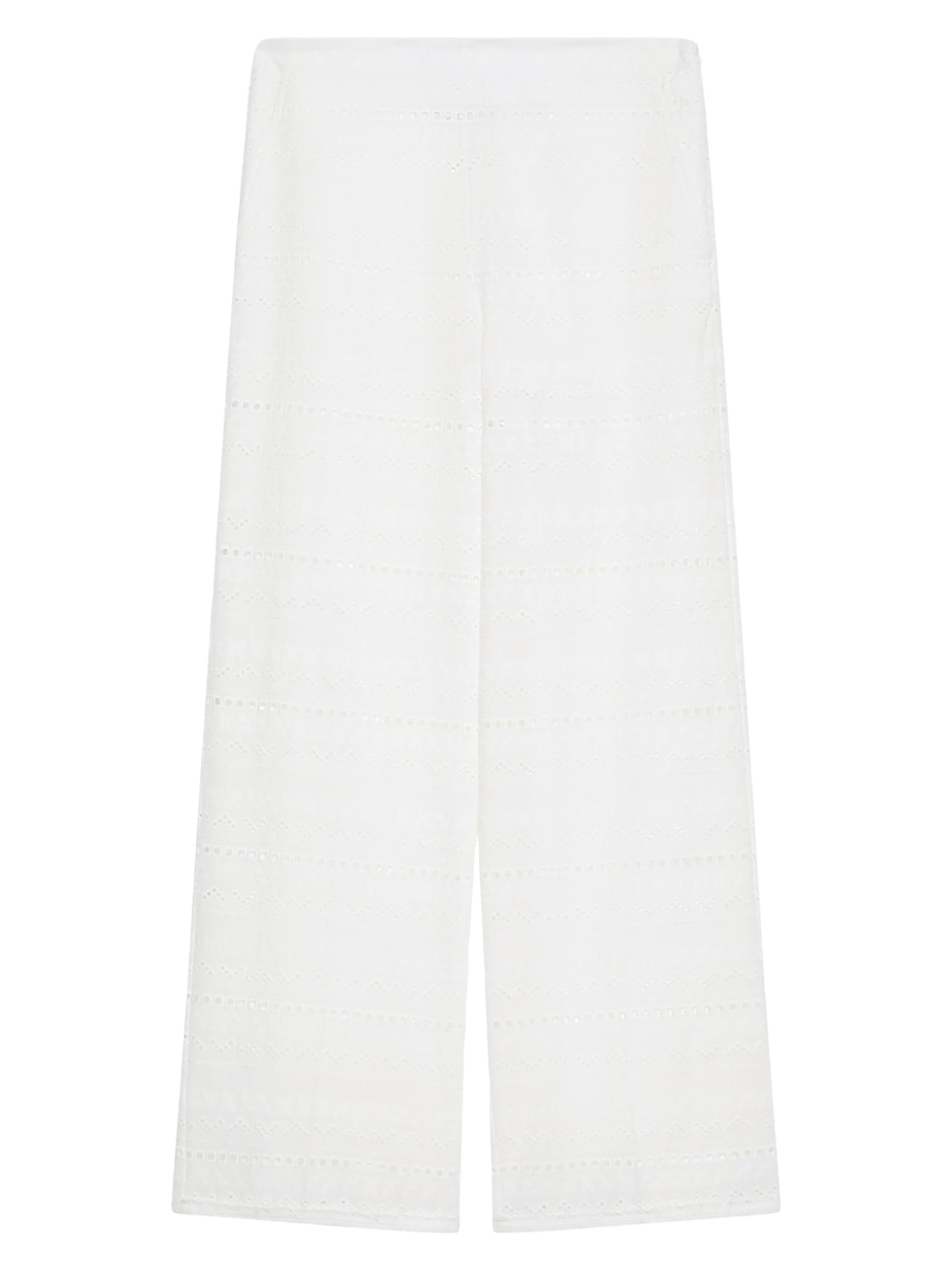 Marella Women's Era Borderie Wide-Leg Trousers - White