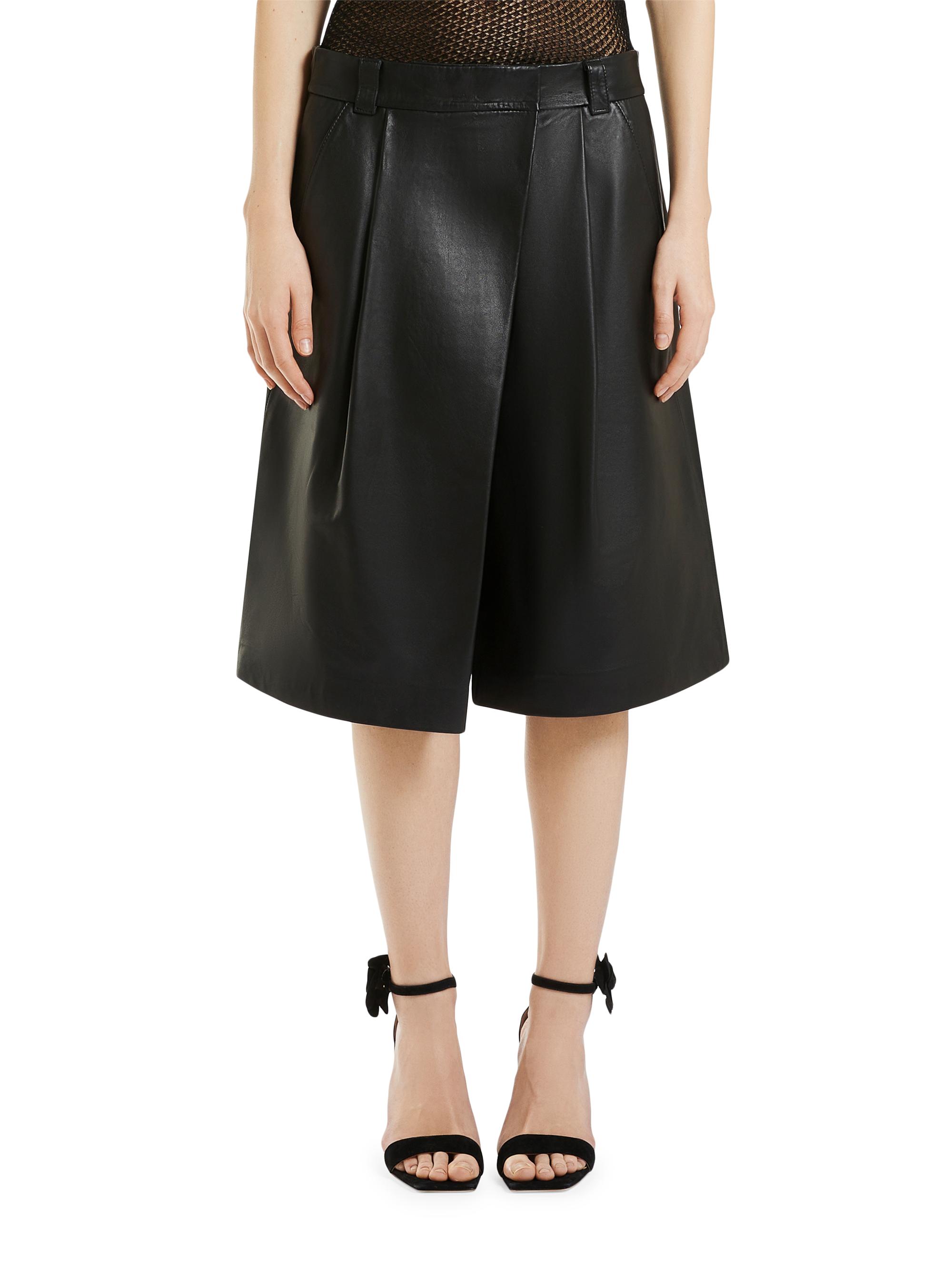 Marella Women's Emrata x  Trani Leather Bermuda Shorts - Black