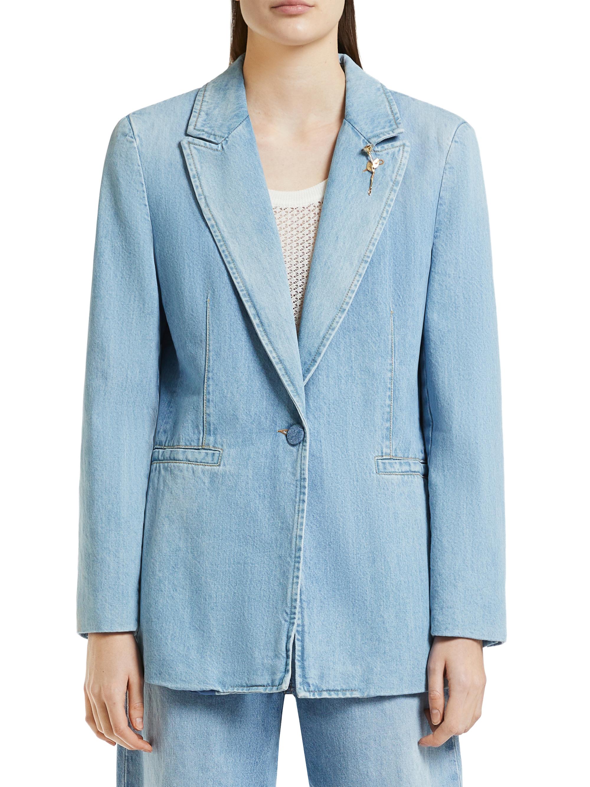 Marella Women's Emrata x  Denim Longline Blazer - Blue Jeans