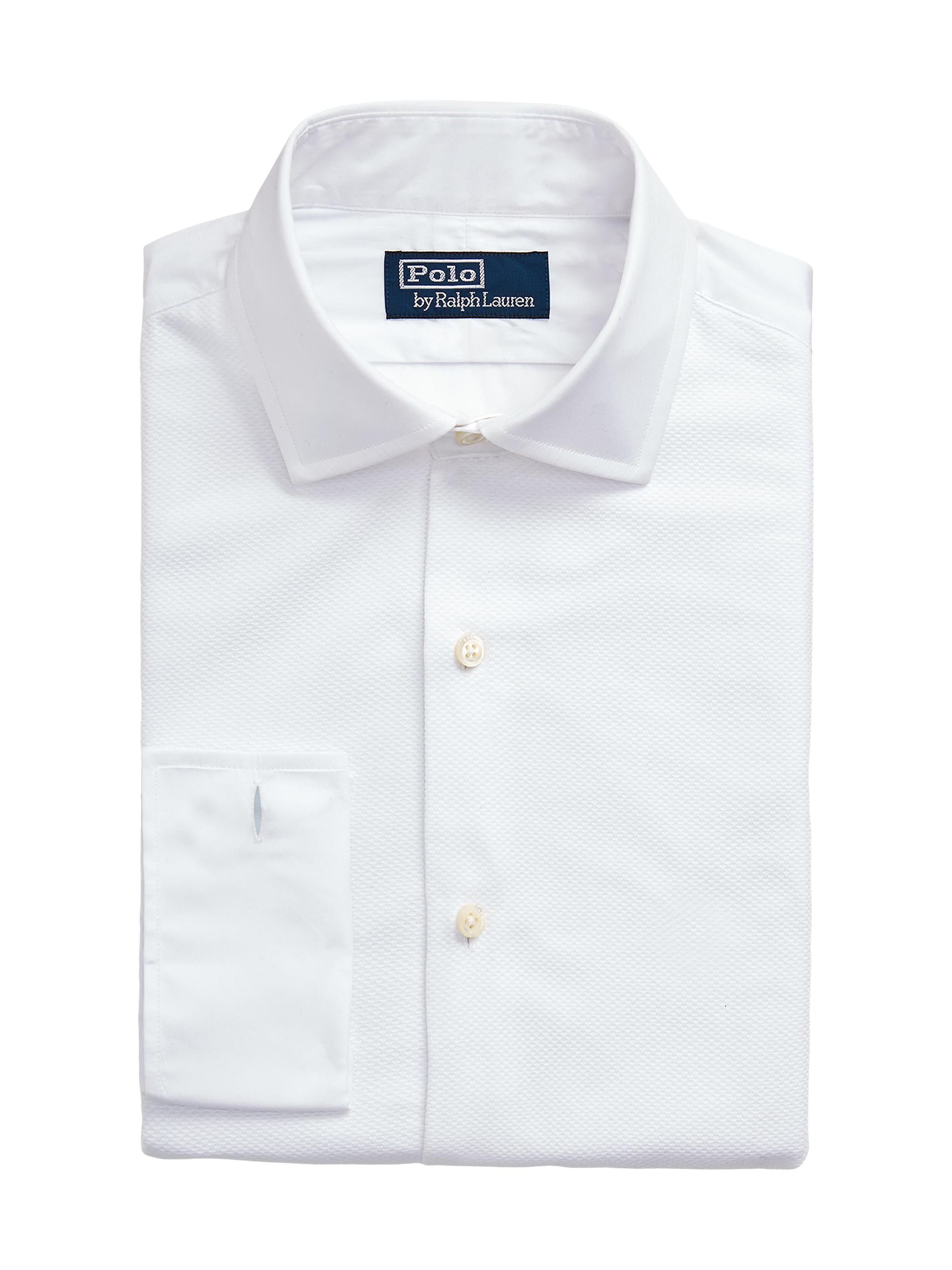 Polo Ralph Lauren Men's Custom Fit French Cuff Tuxedo Shirt - White