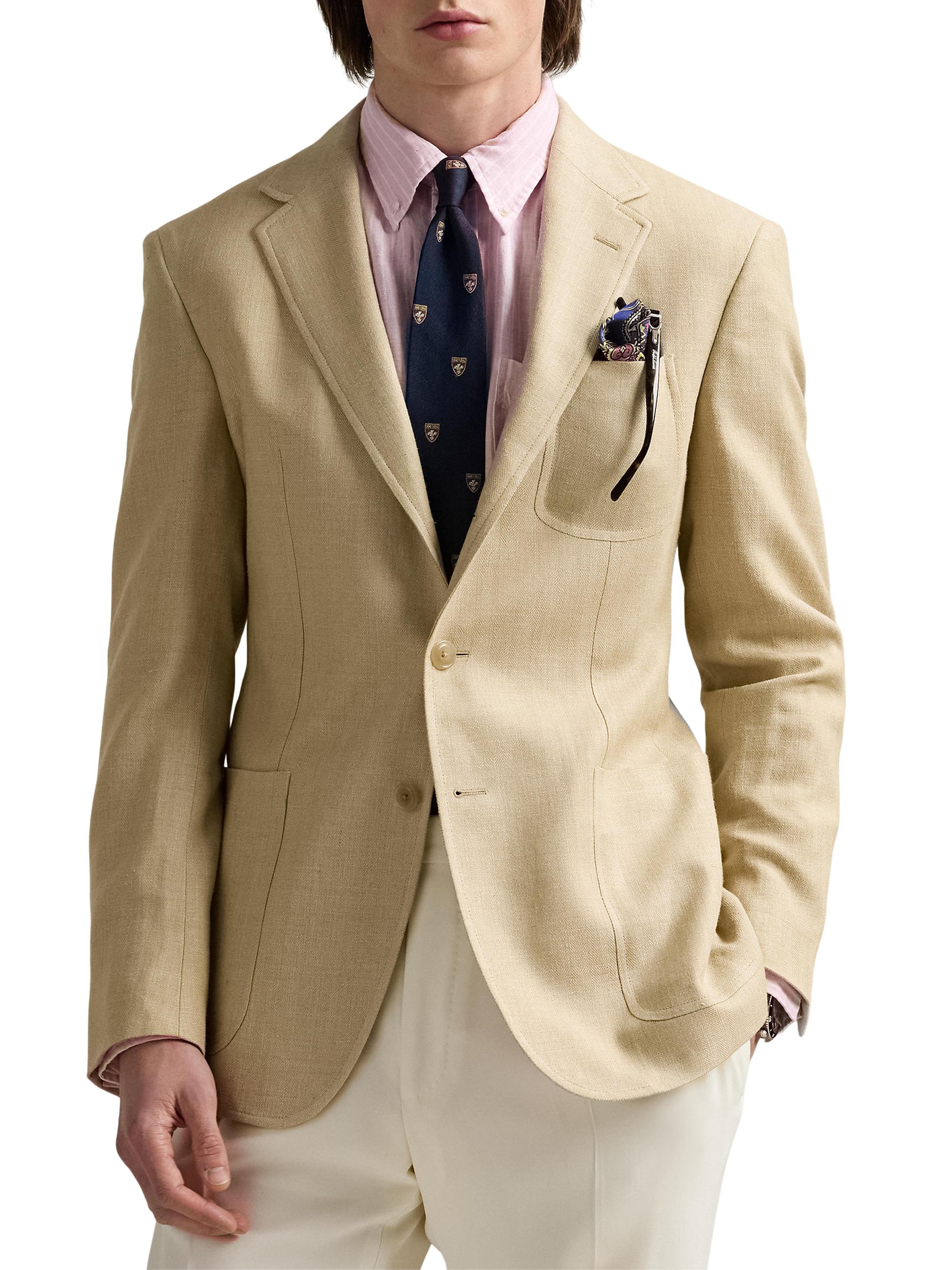 Polo Ralph Lauren Men's Polo Tailored Herringbone Sportcoat - Tan