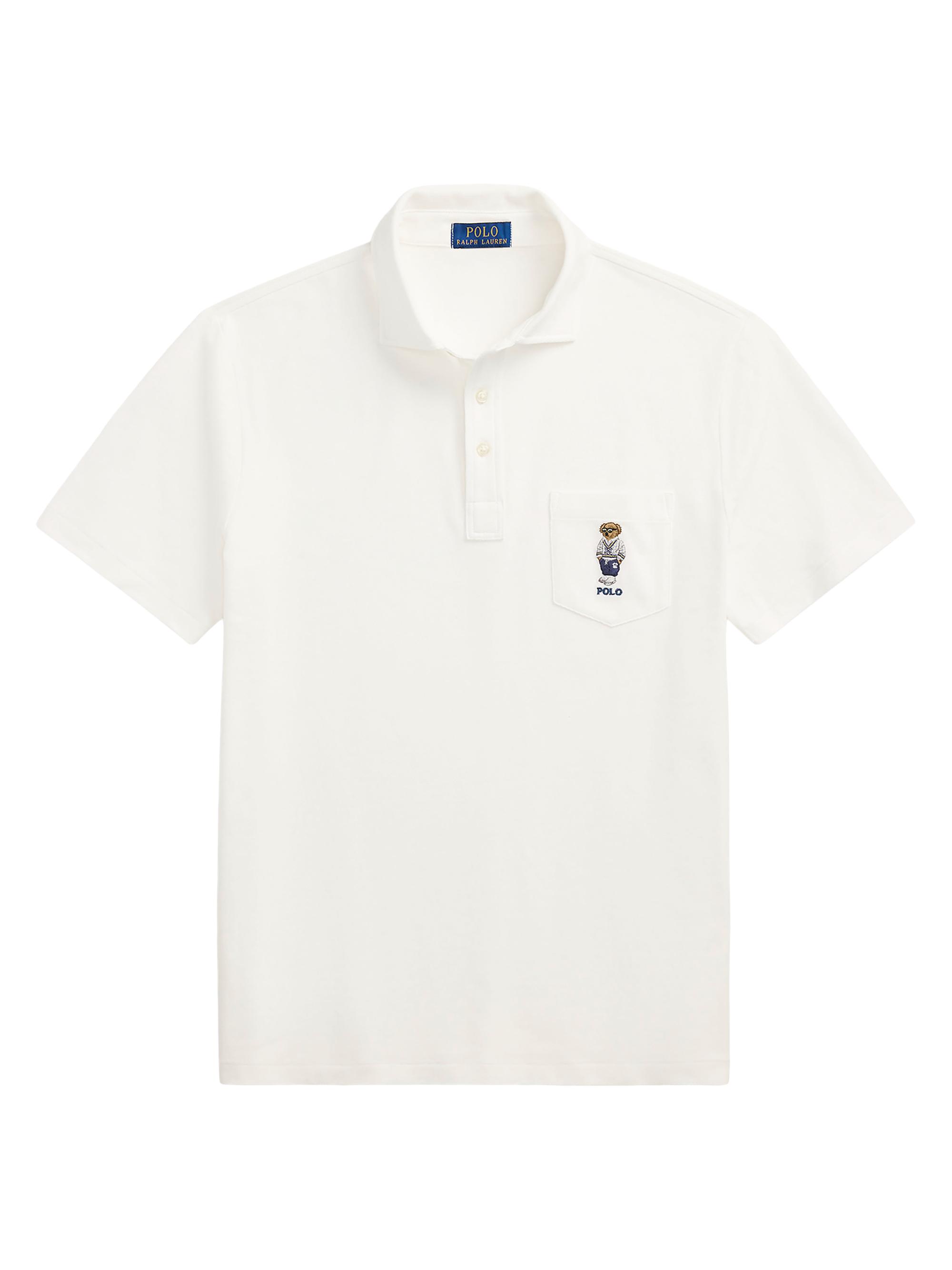 Polo Ralph Lauren Men's Custom-Slim-Fit Polo Bear Mesh Polo Shirt - White Heritage Icons Bear