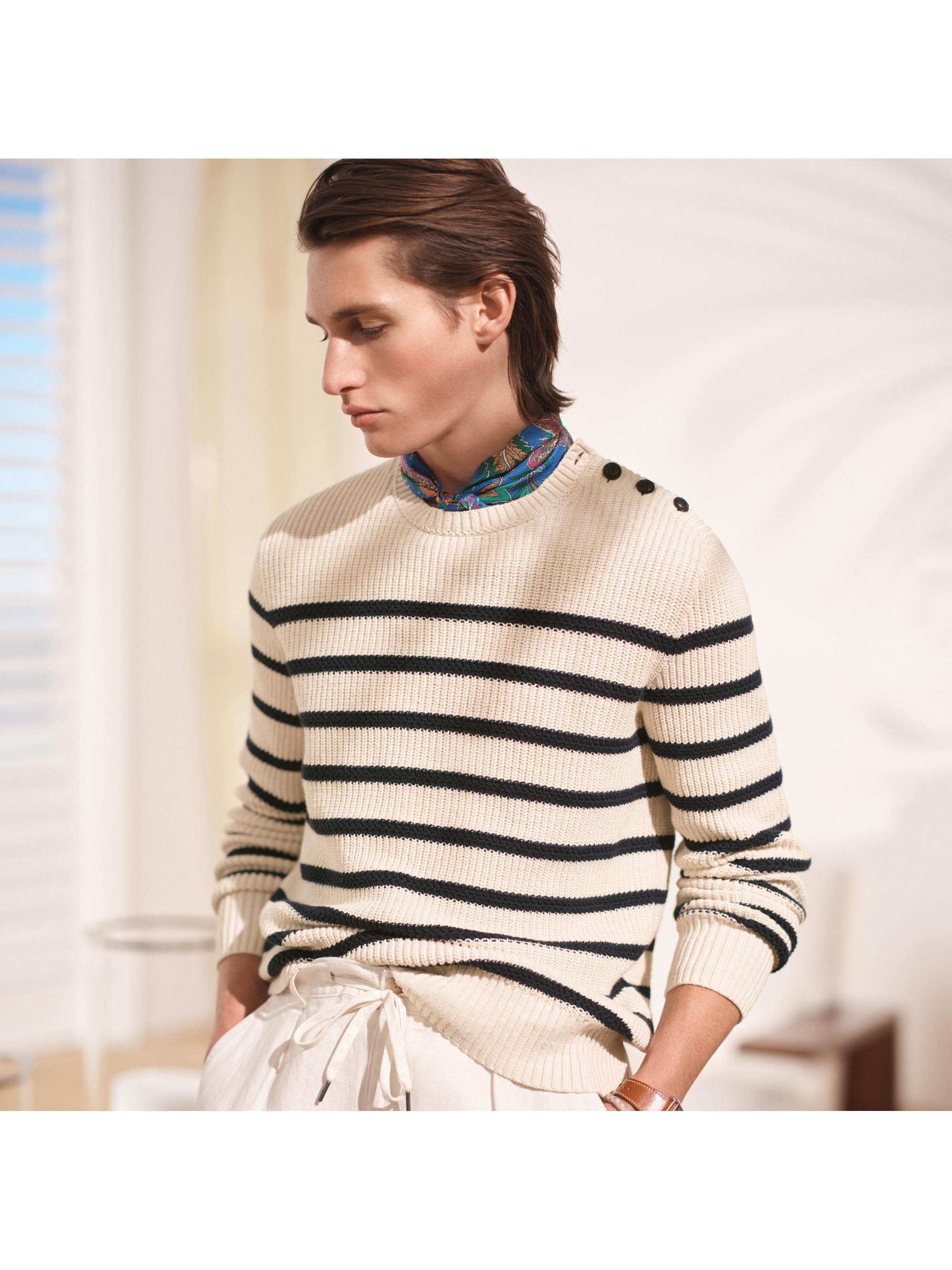 Polo Ralph Lauren Striped Cotton-Linen Sweater | Saks Fifth