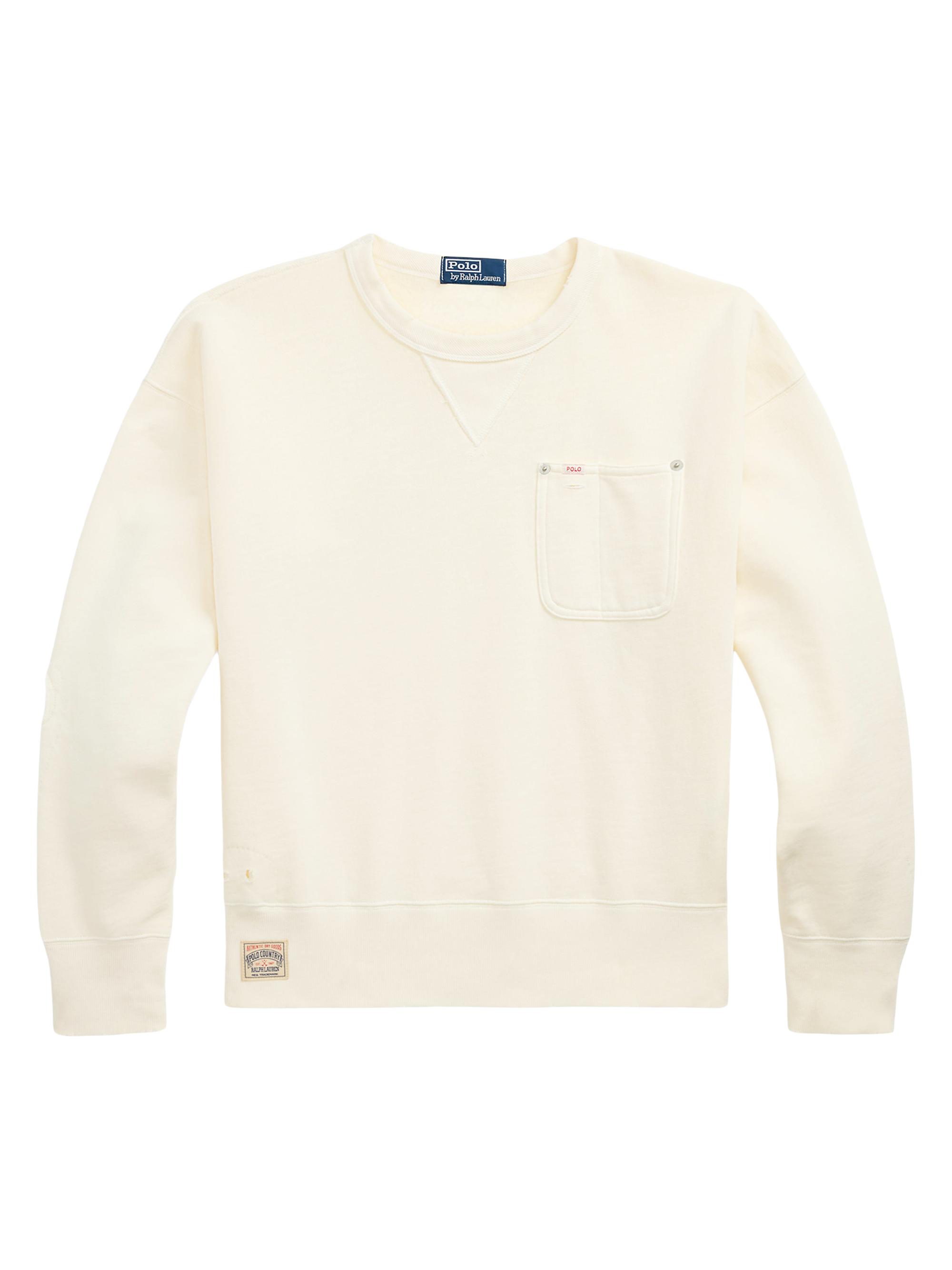 Polo Ralph Lauren Men's Fleece Pocket Crewneck Sweatshirt - Deckwash White