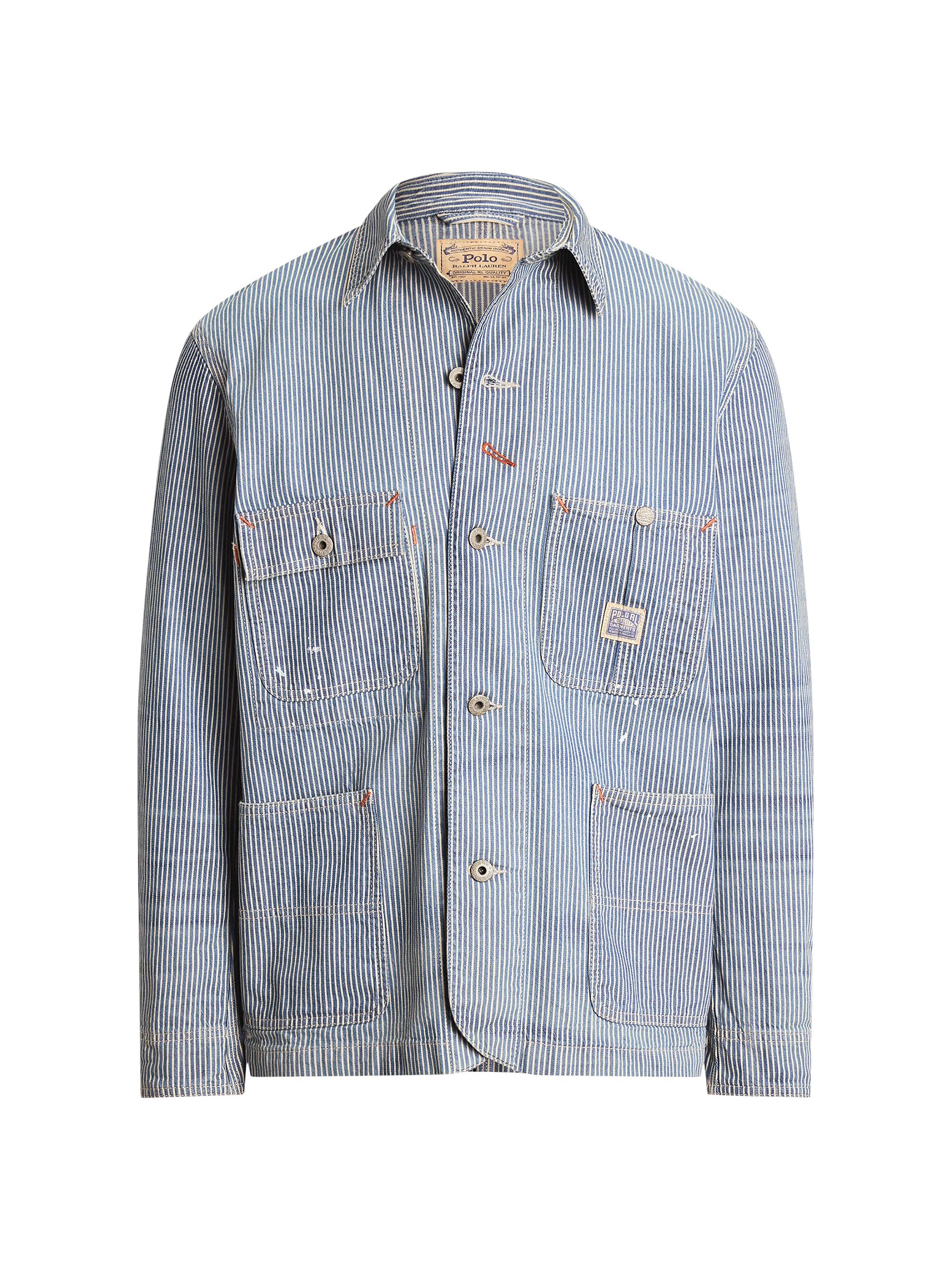 Polo Ralph Lauren Men's Indigo Hickory-Stripe Utility Jacket - Big Pine Key