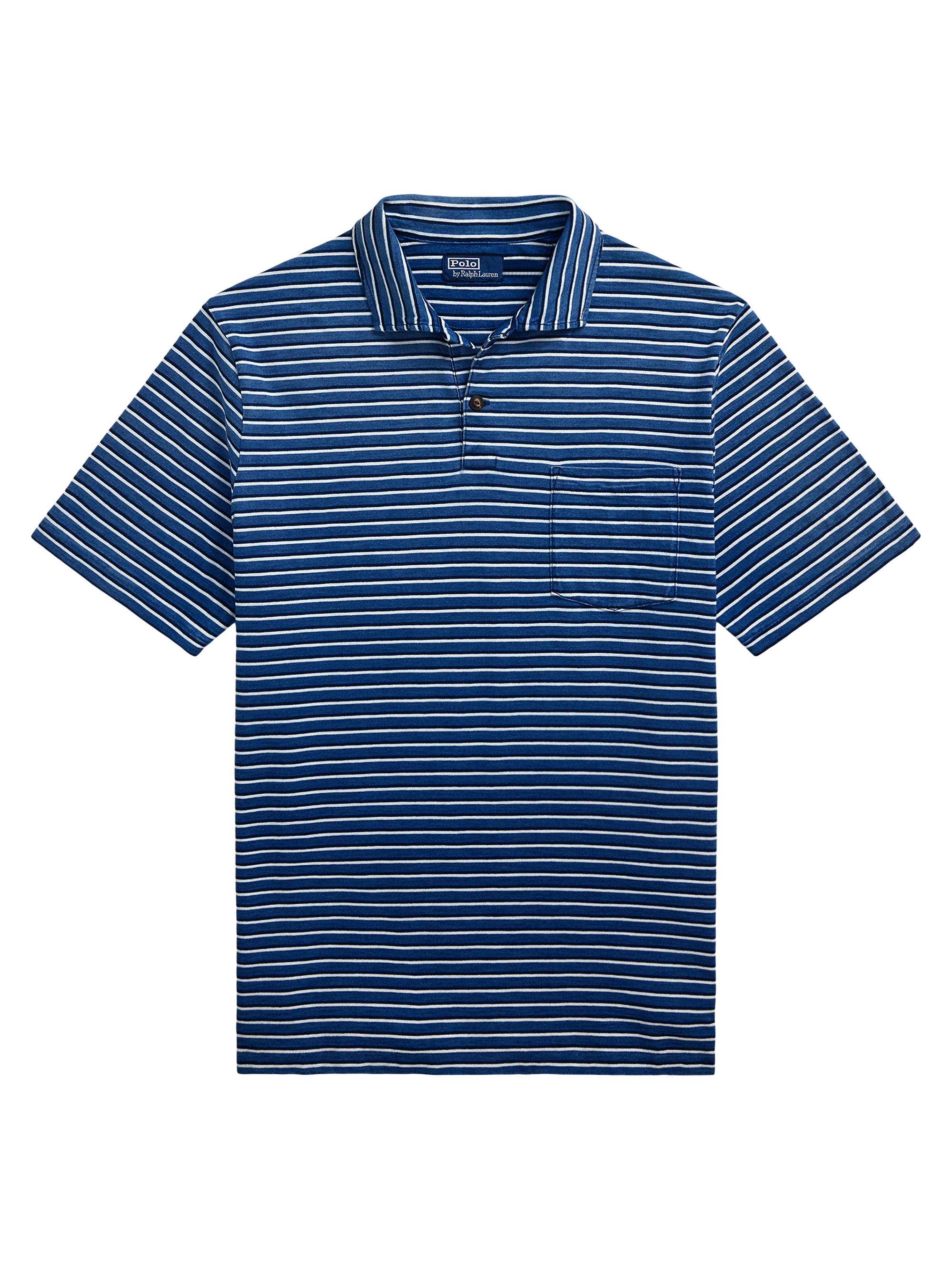Polo Ralph Lauren Men's Classic-Fit Striped Jersey Polo Shirt - Medium Indigo Multi