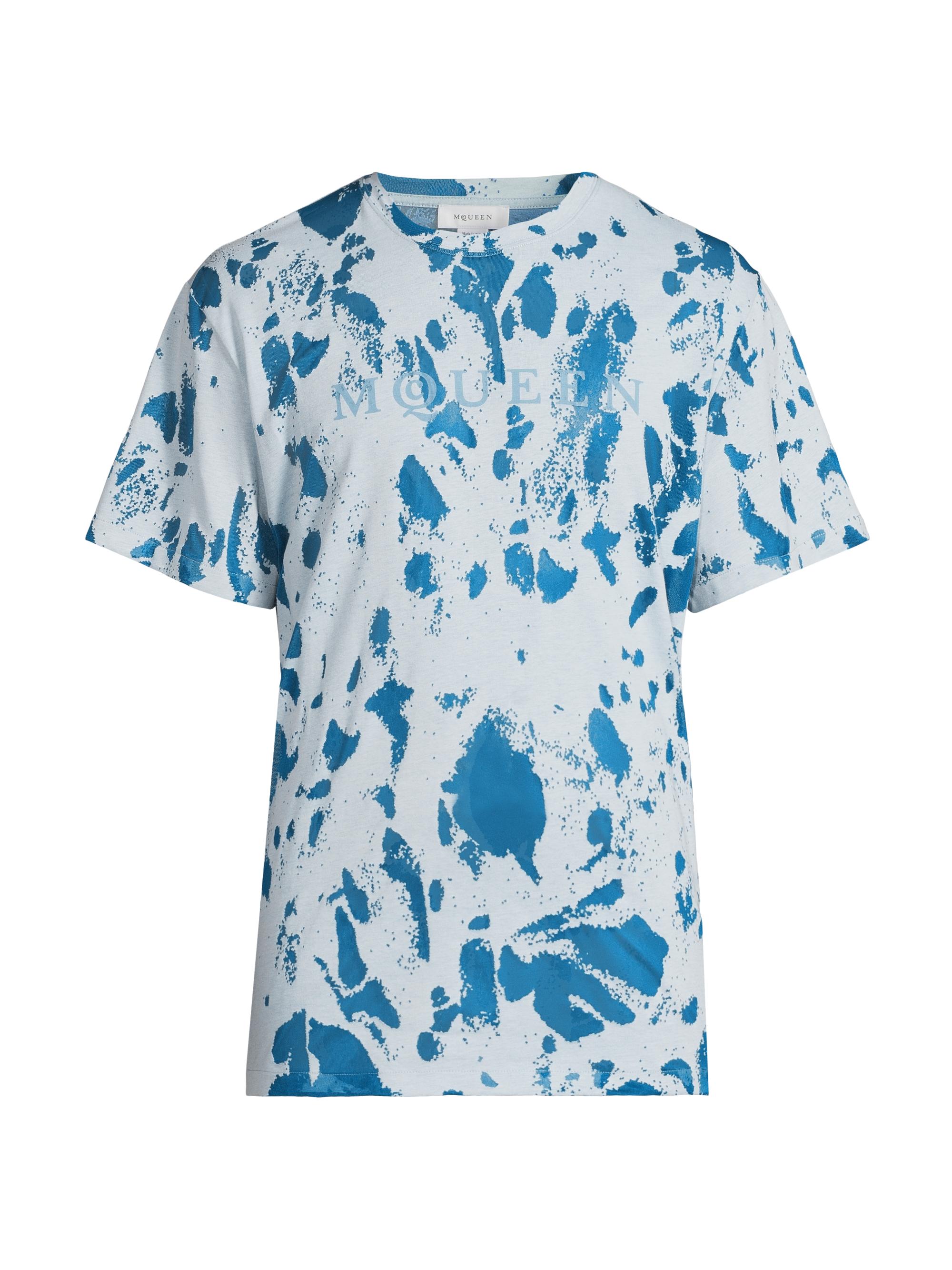 McQueen Men's Bleached Jersey T-Shirt - White Indigo