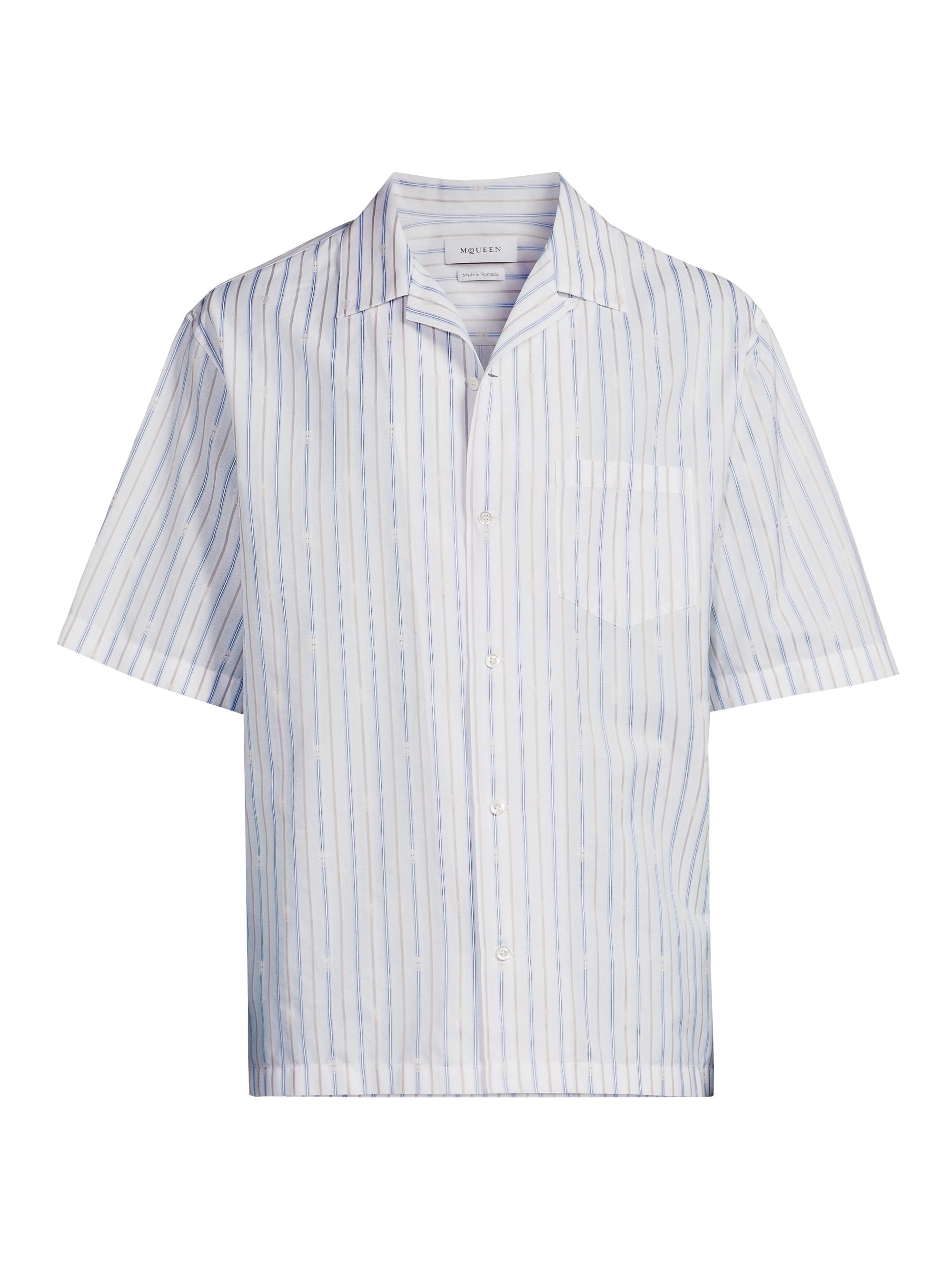 Jil Sander Striped Cotton Button-Front Short-Sleeve Shirt