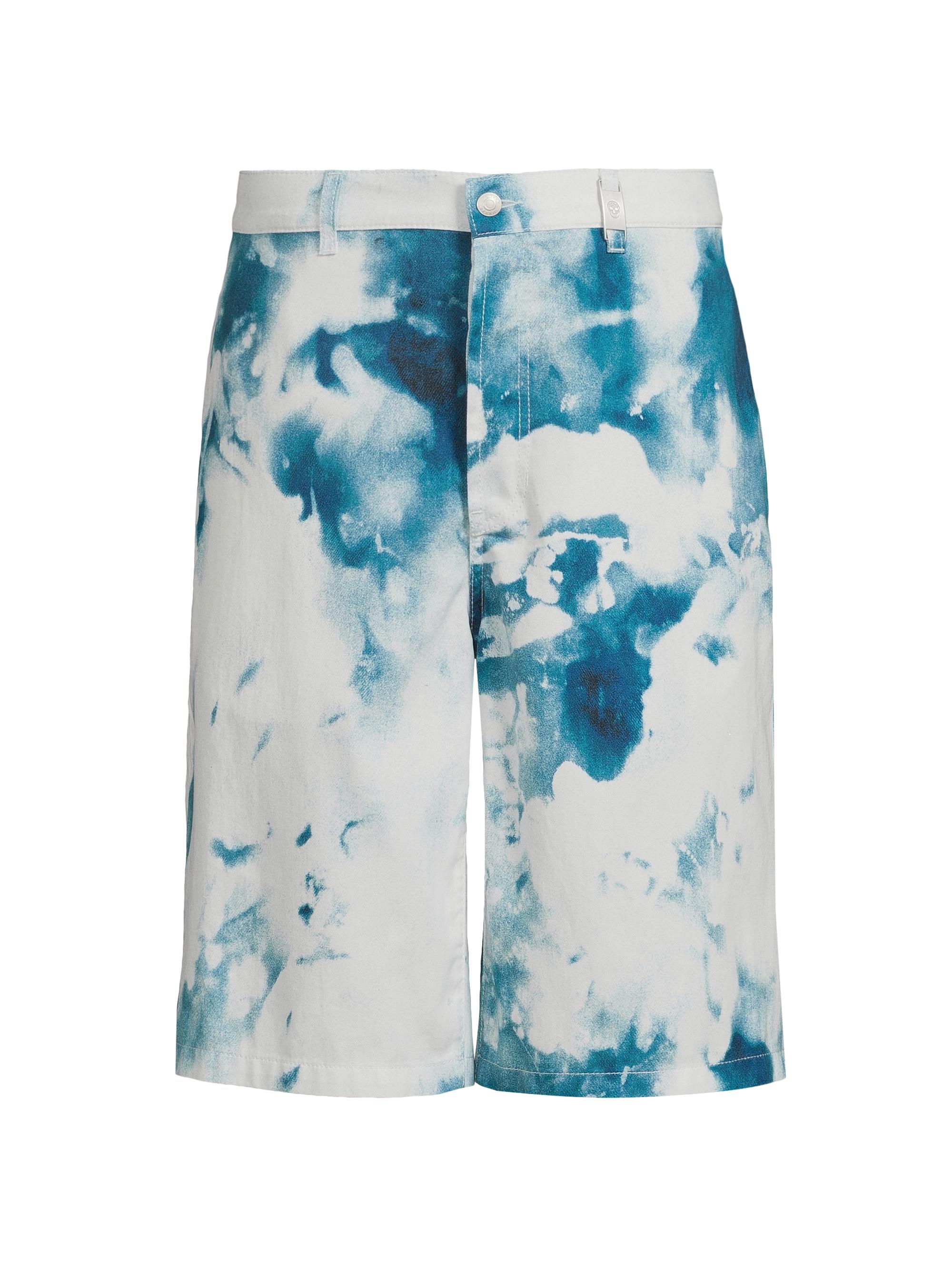 McQueen Men's Bleached Denim Shorts - Blue Washed
