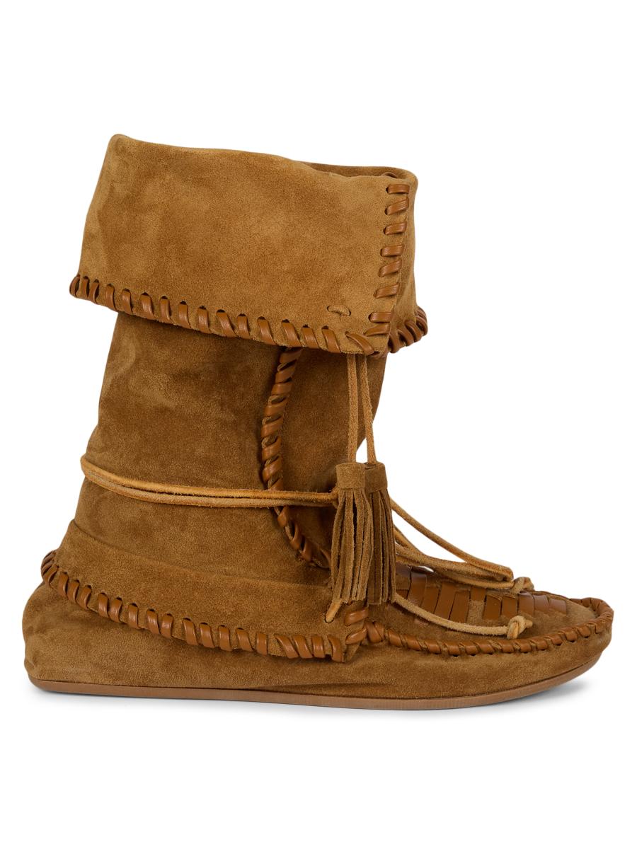 ISABEL MARANT テウィナ ホインテットトゥ アンクルフツ Isabel Marant Winki Suede Moccasin Boots | Saks Fifth Avenue