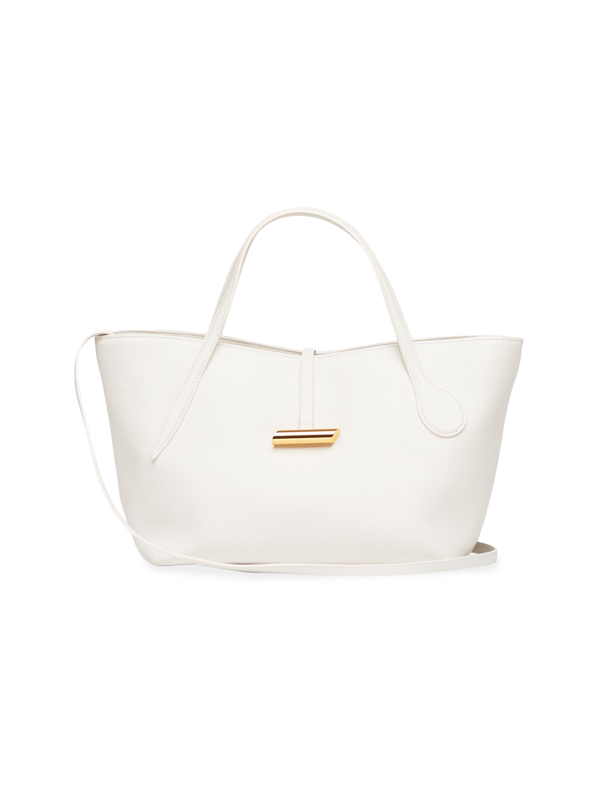 Liffner Women's Petite Penne Leather Tote Bag - Cream