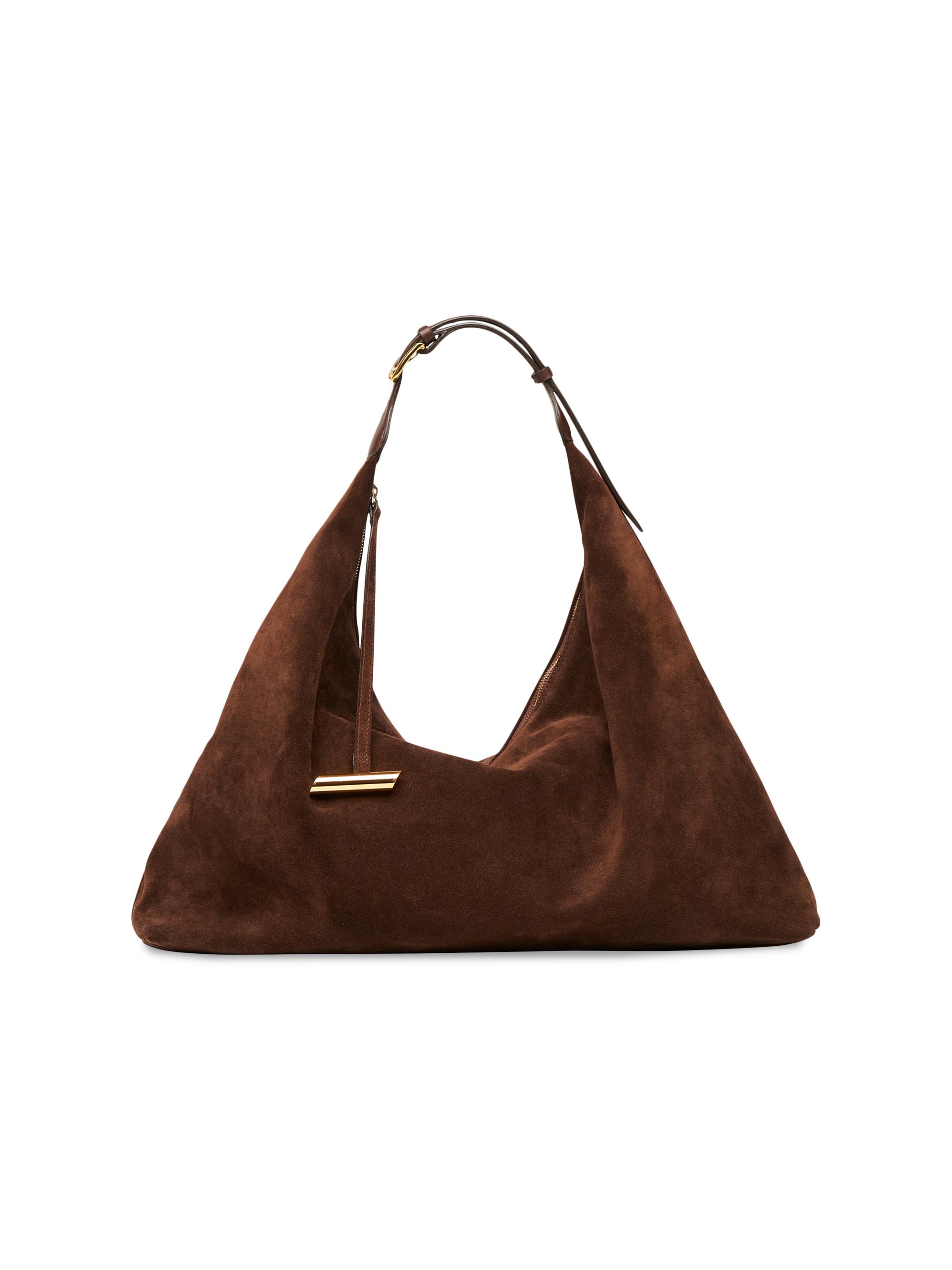 Liffner Women's Pillow Suede Hobo Bag - Dark Brown