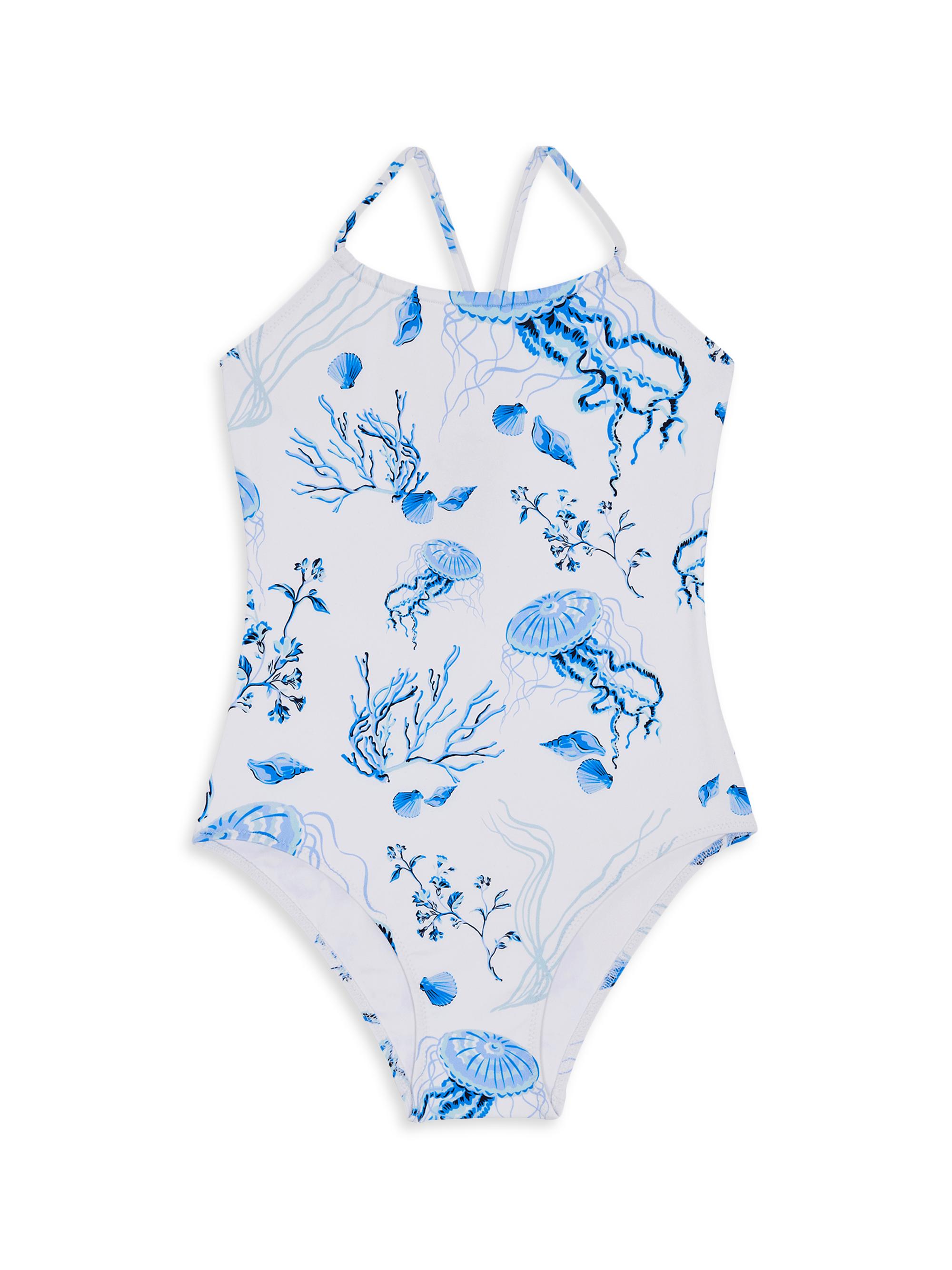Vilebrequin Baby Girl's, Little Girl's & Girl's Medusa & Shells Swim Suit - Blue White