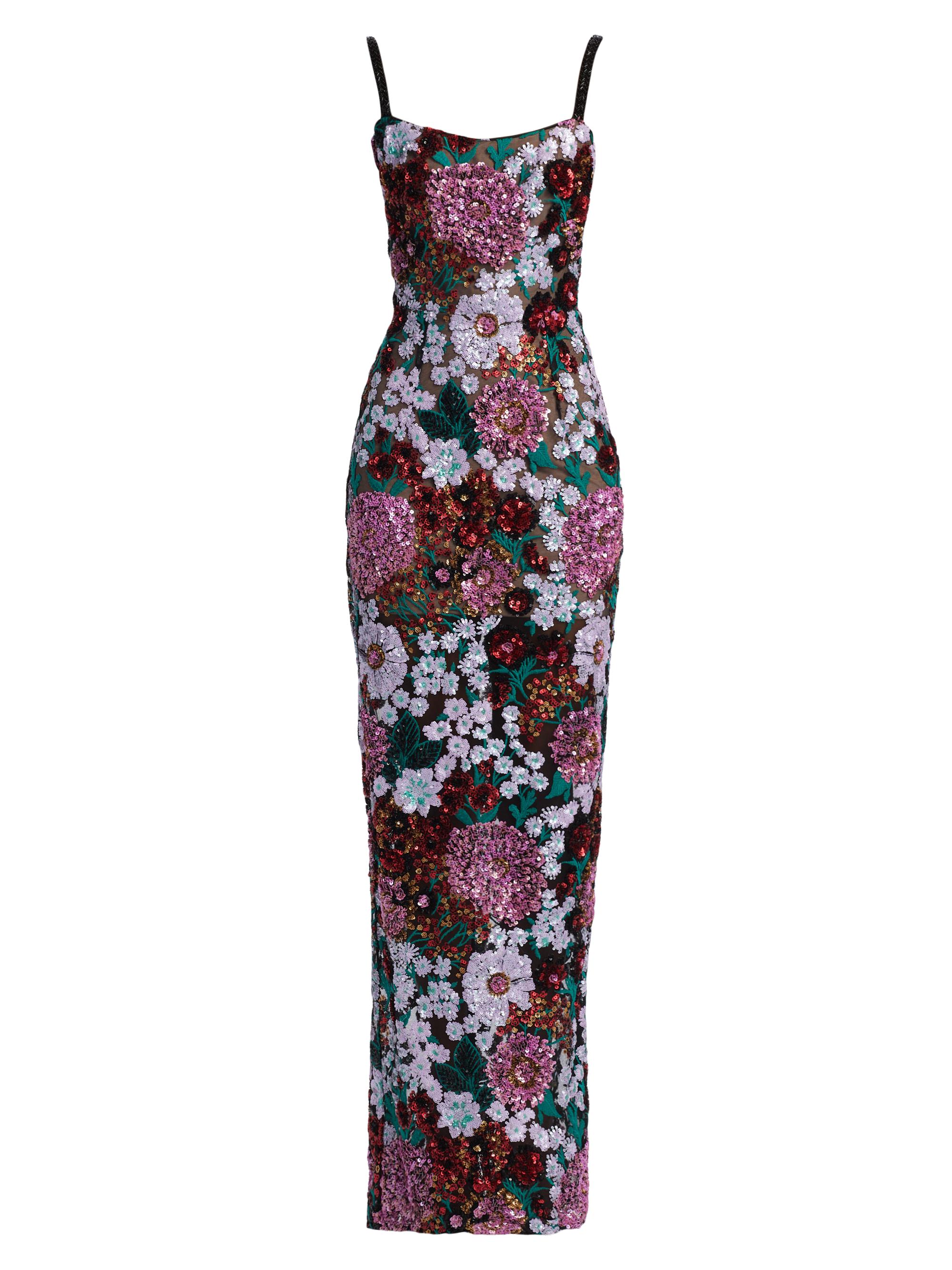 Bronx and Banco Women's Dahlia Floral Embellished Evening Gown - Pink Multi