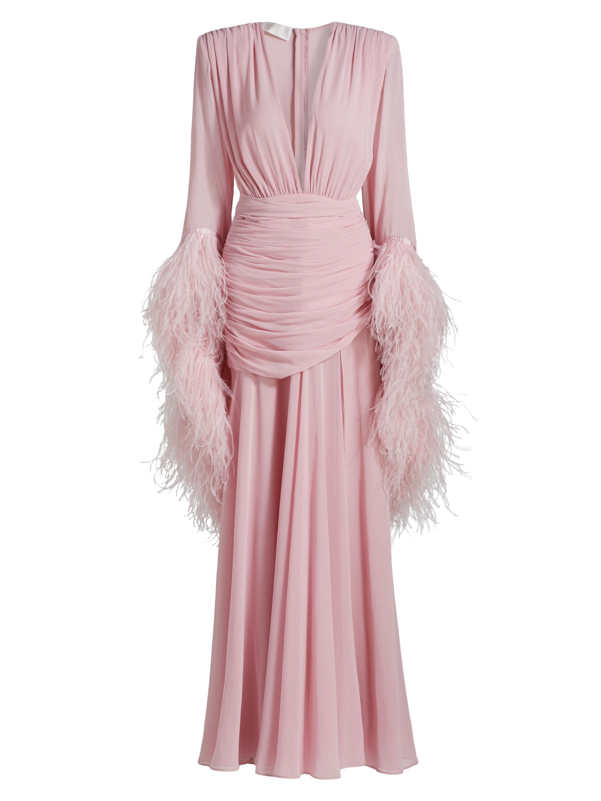 Bronx and Banco Women's Geisha Feathered Gown - Pink