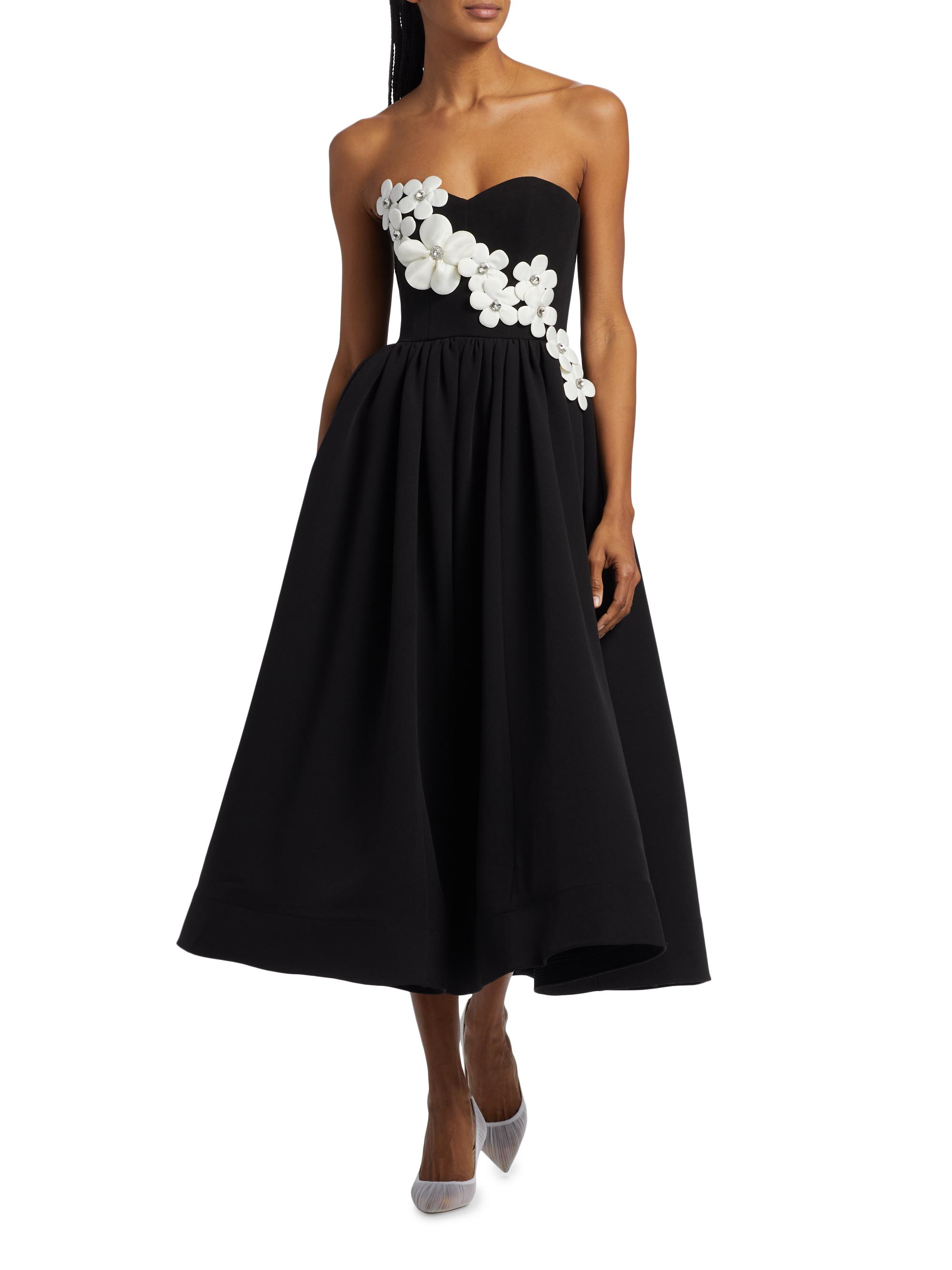 Bronx and Banco Inara Floral Applique Midi-Dress | Saks Fifth Avenue