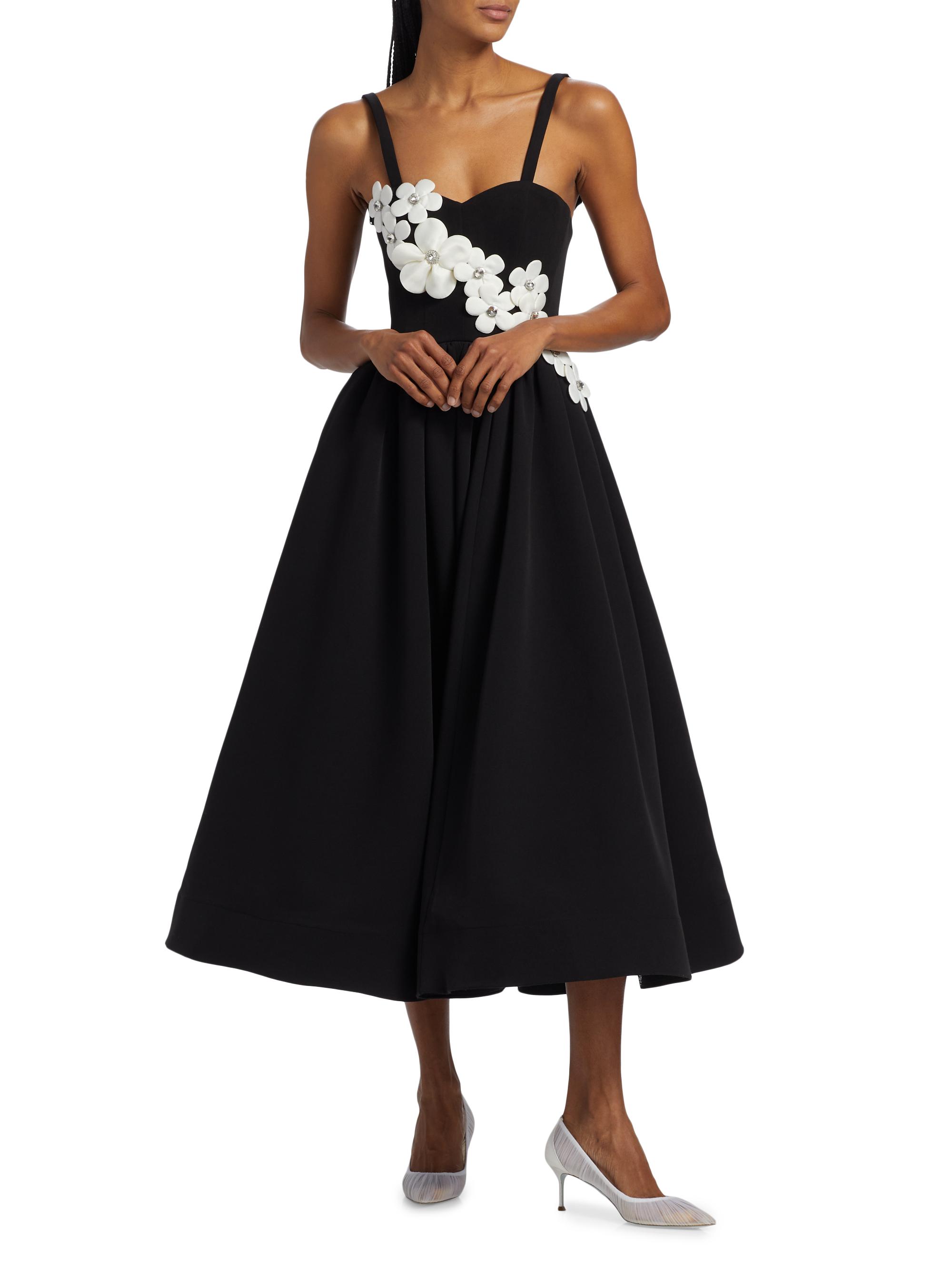 Bronx and Banco Inara Floral Applique Midi-Dress | Saks Fifth Avenue