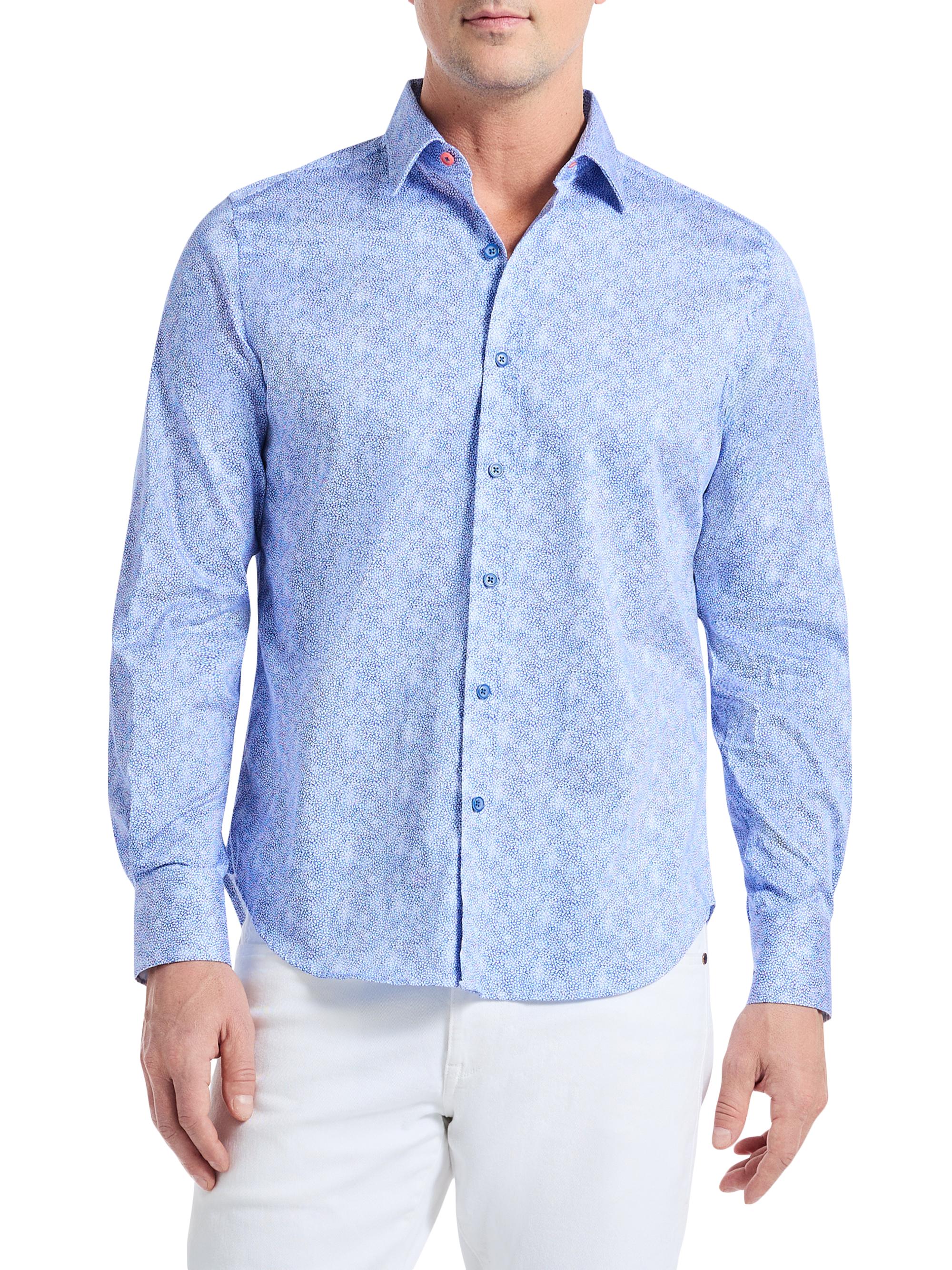 Robert Graham Men's Kefalonia Printed Stretch-Cotton Shirt - Blue