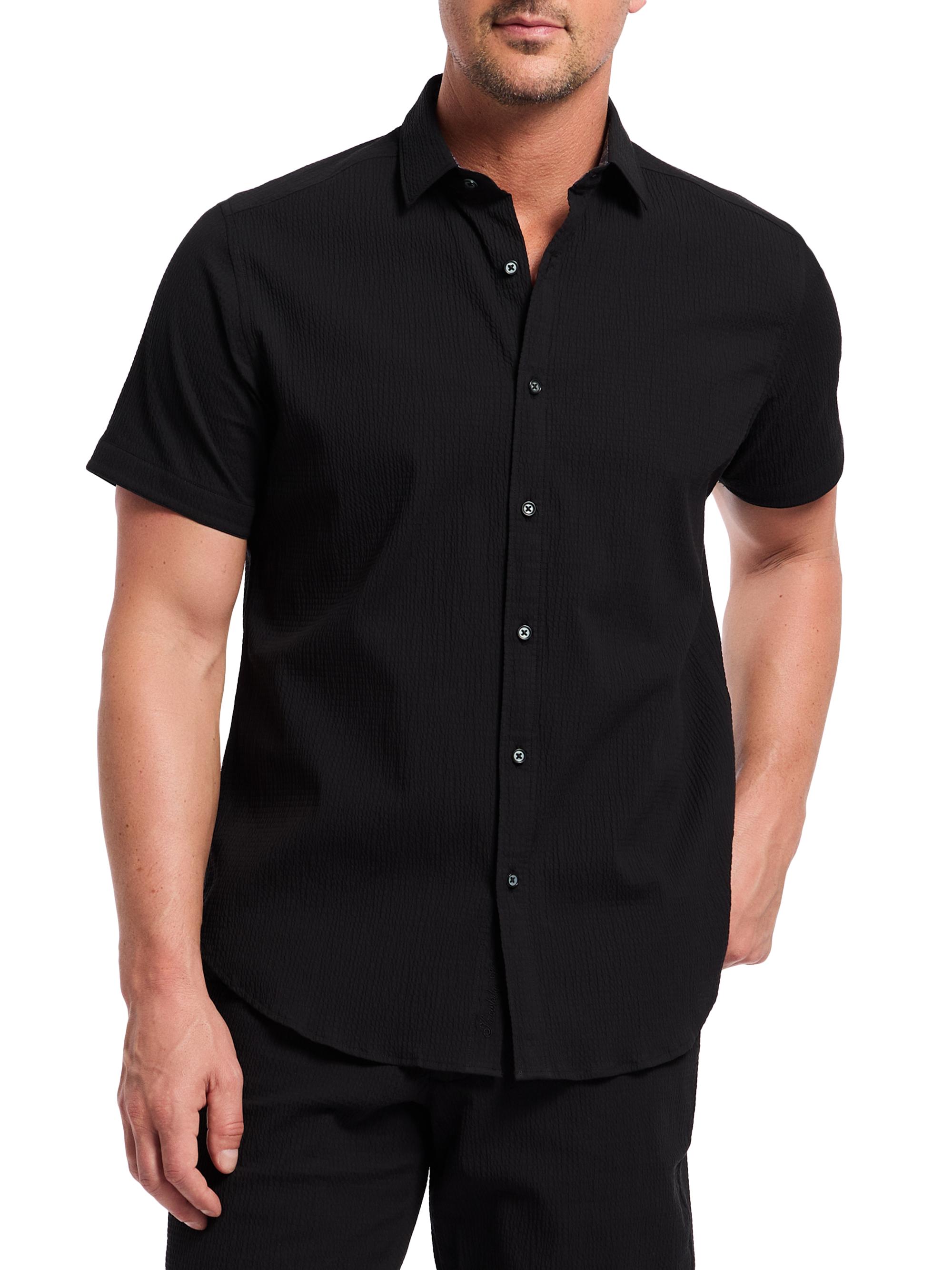 Robert Graham Men's Thresher Stretch Cotton Woven Shirt - Black