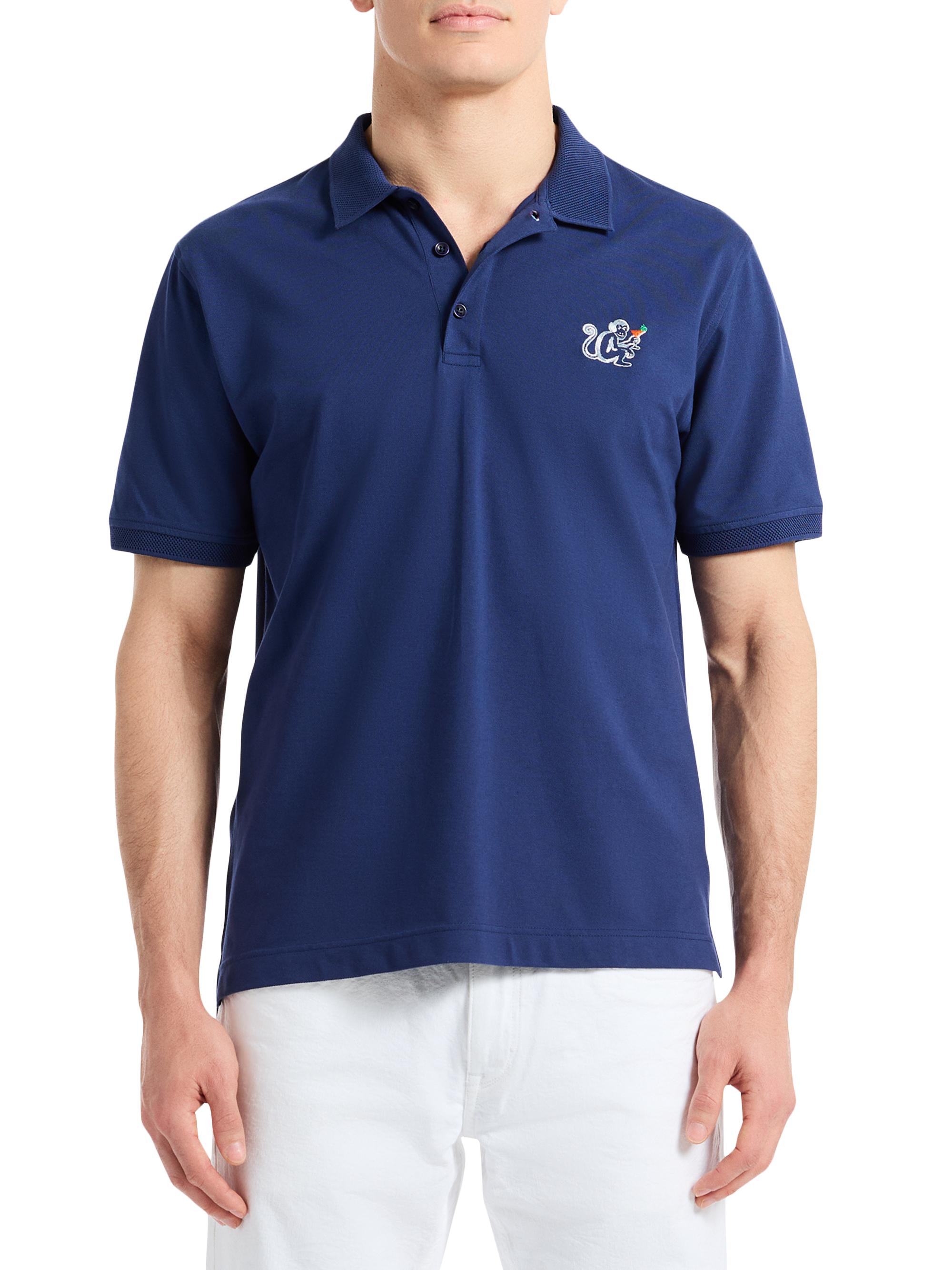 Robert Graham Men's Monkey Business Stretch-Cotton Polo Shirt - Navy